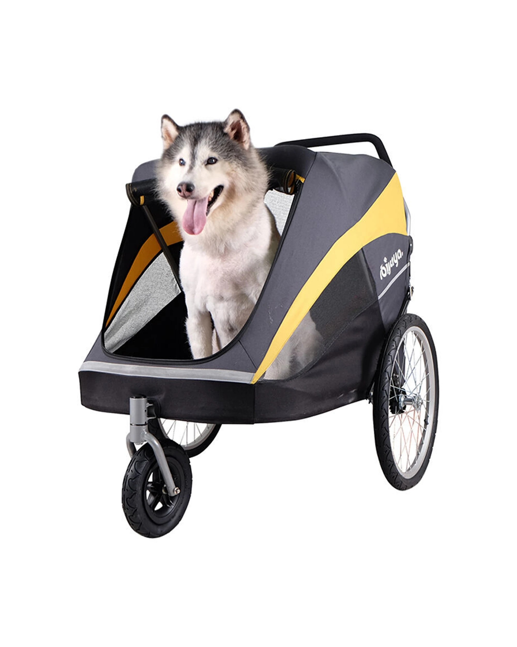 3 Ibiyaya Hercules Heavy Duty Pet Stroller Up To 50kg With Raincover And Tethers - Grey, 3 of 6