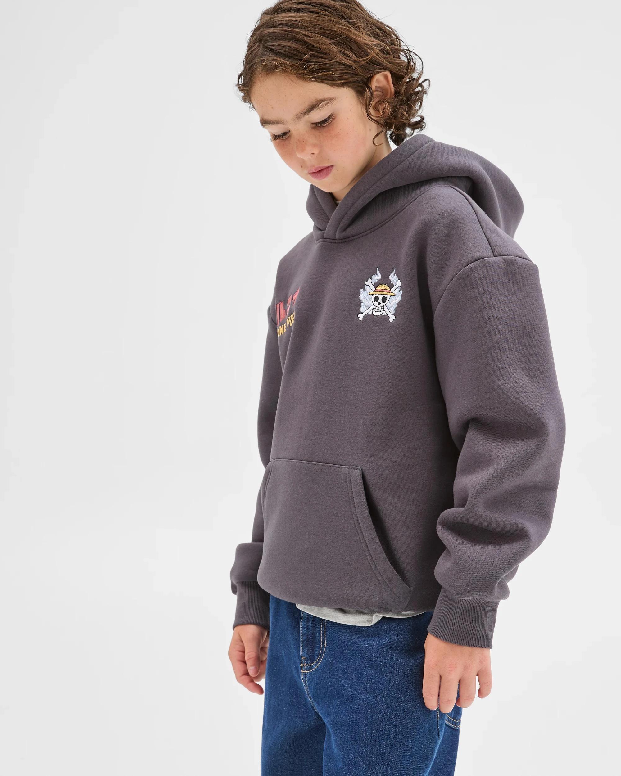 3 One Piece Gear 4 Luffy Popover Sweat Top WASHED BLACK, 3 of 10