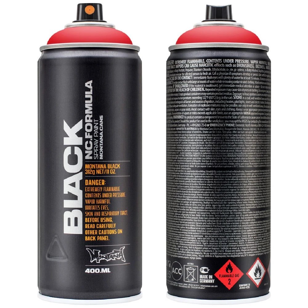 1 Montana BLACK Spray Paint 400 mL Code Red, 1 of 2