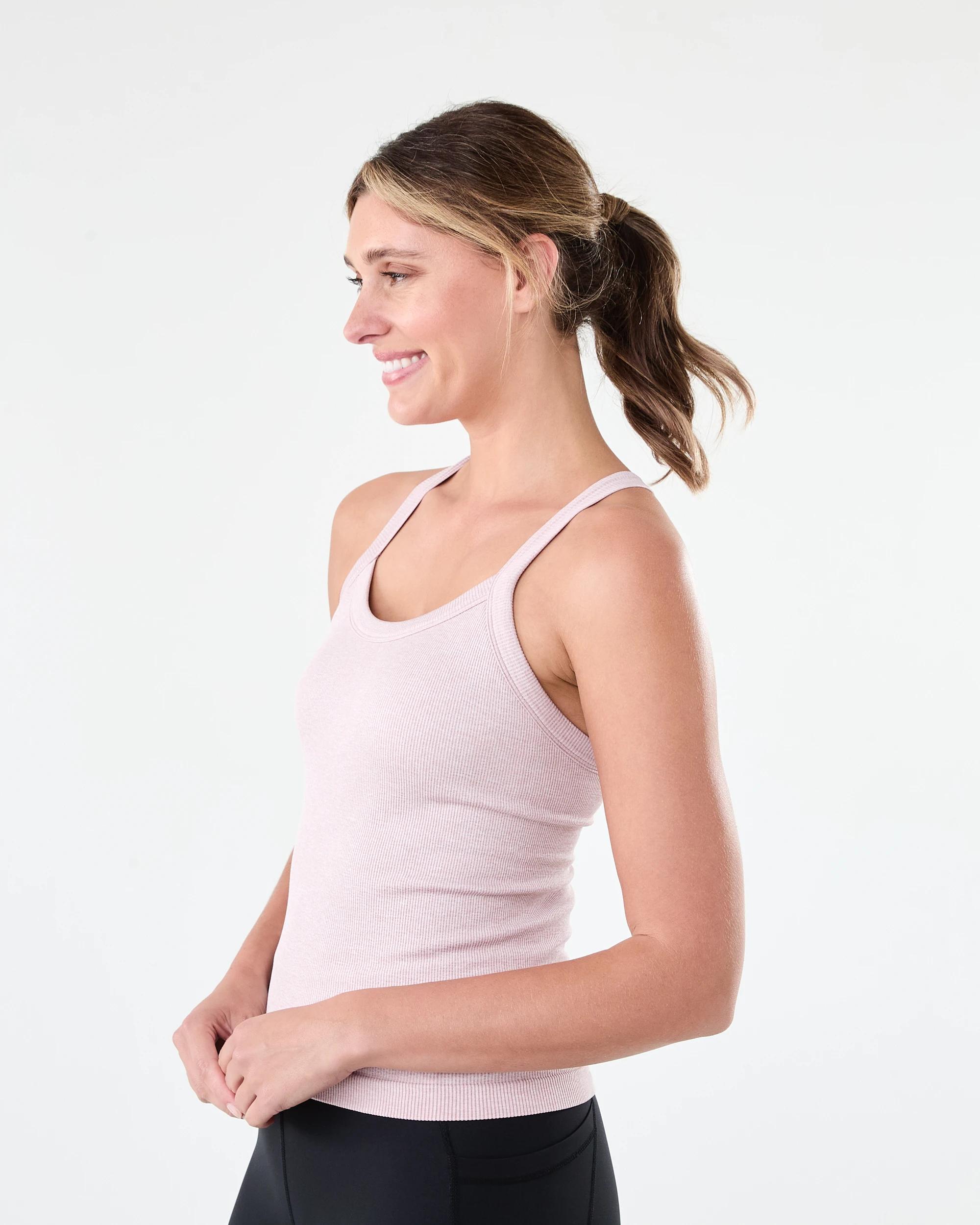 2 Active Womens Ribbed Tank Top Burn Pink, 2 of 6