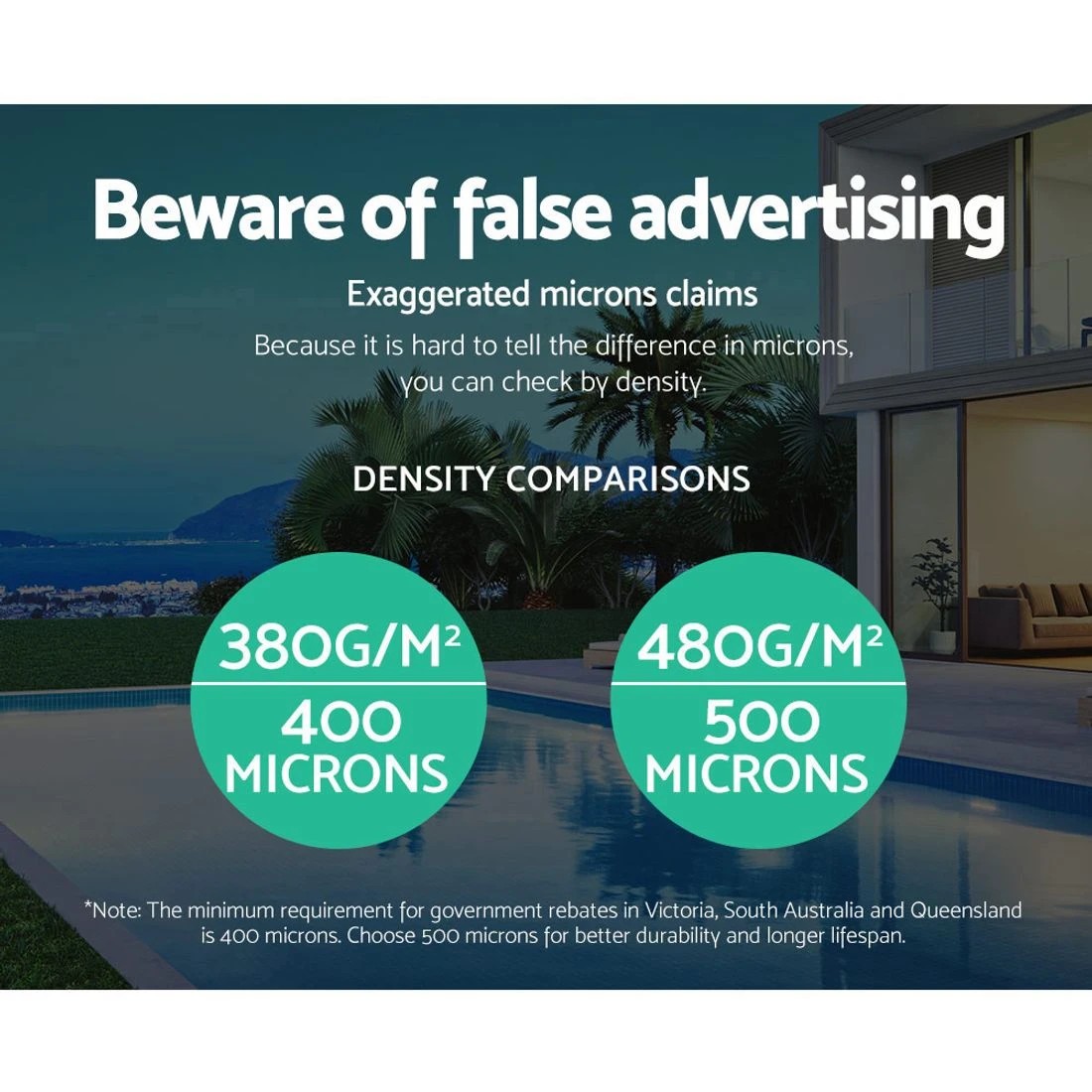 5 Aquabuddy Pool Cover 8x4.2m 400 Micron Swimming Pool Solar Blanket - Blue, 5 of 7