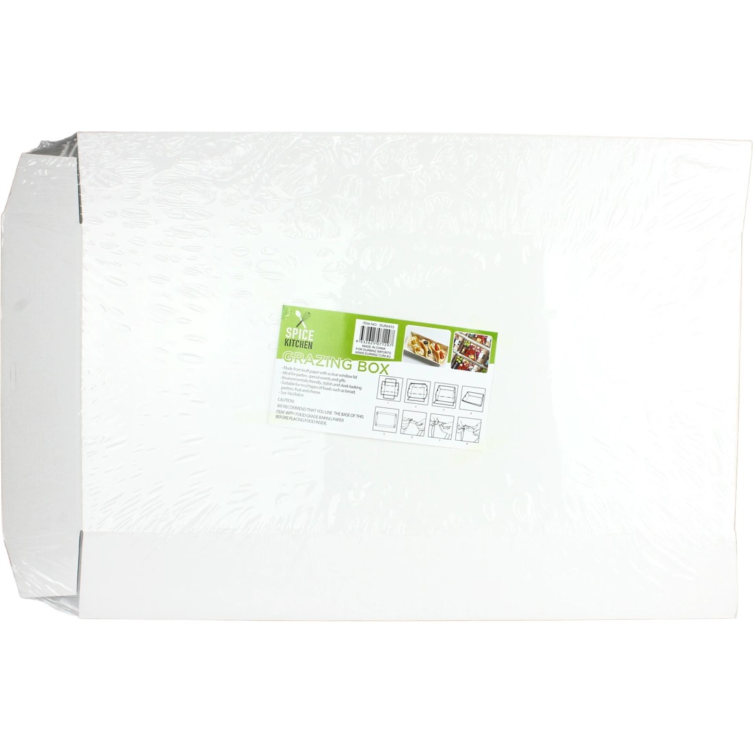 4 Spice Kitchen White Grazing Box with Clear Plastic Lid 58cm x 28cm x 8cm, 4 of 4