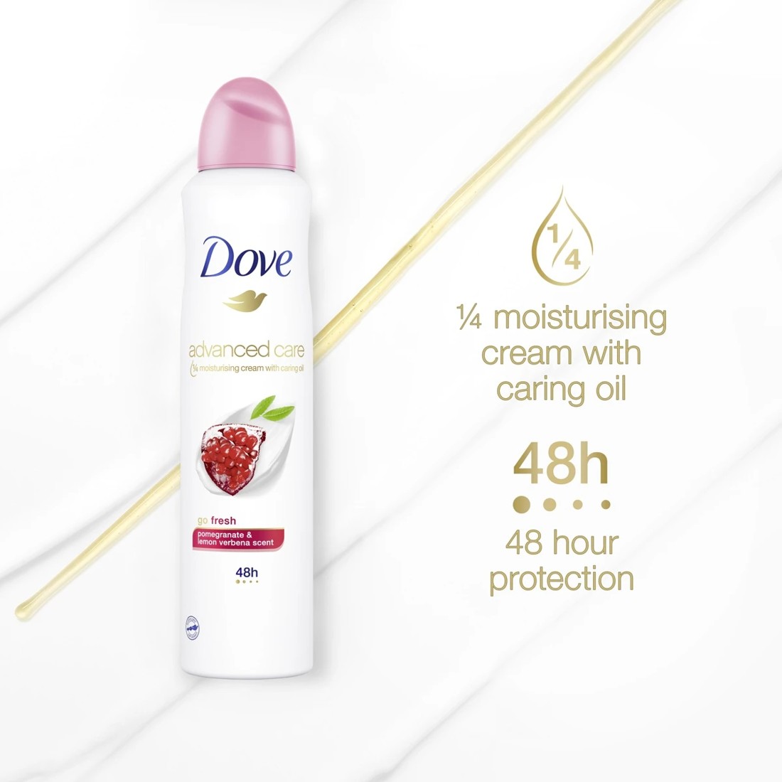 9 Dove Advanced Care Go Fresh Antiperspirant Aerosol Deodorant 220ml - Pomegranate & Lemon Verbena Scent, 9 of 10