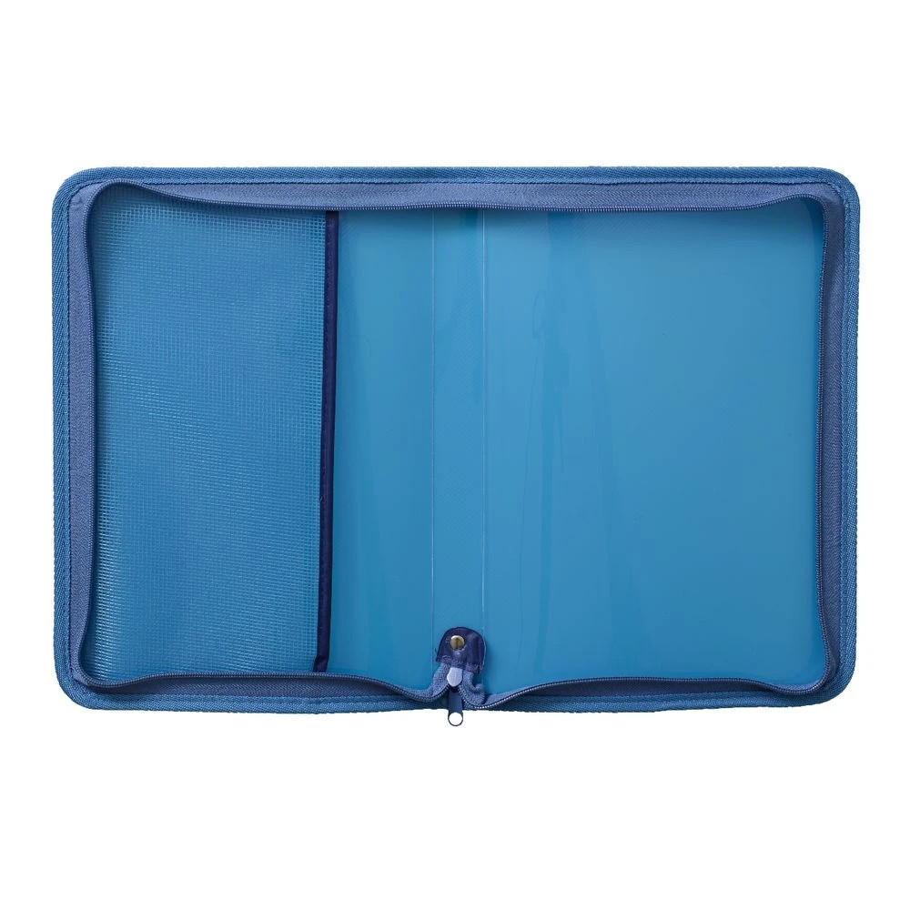 3 Ausinc A4 Zipped Document Folder Blue, 3 of 7