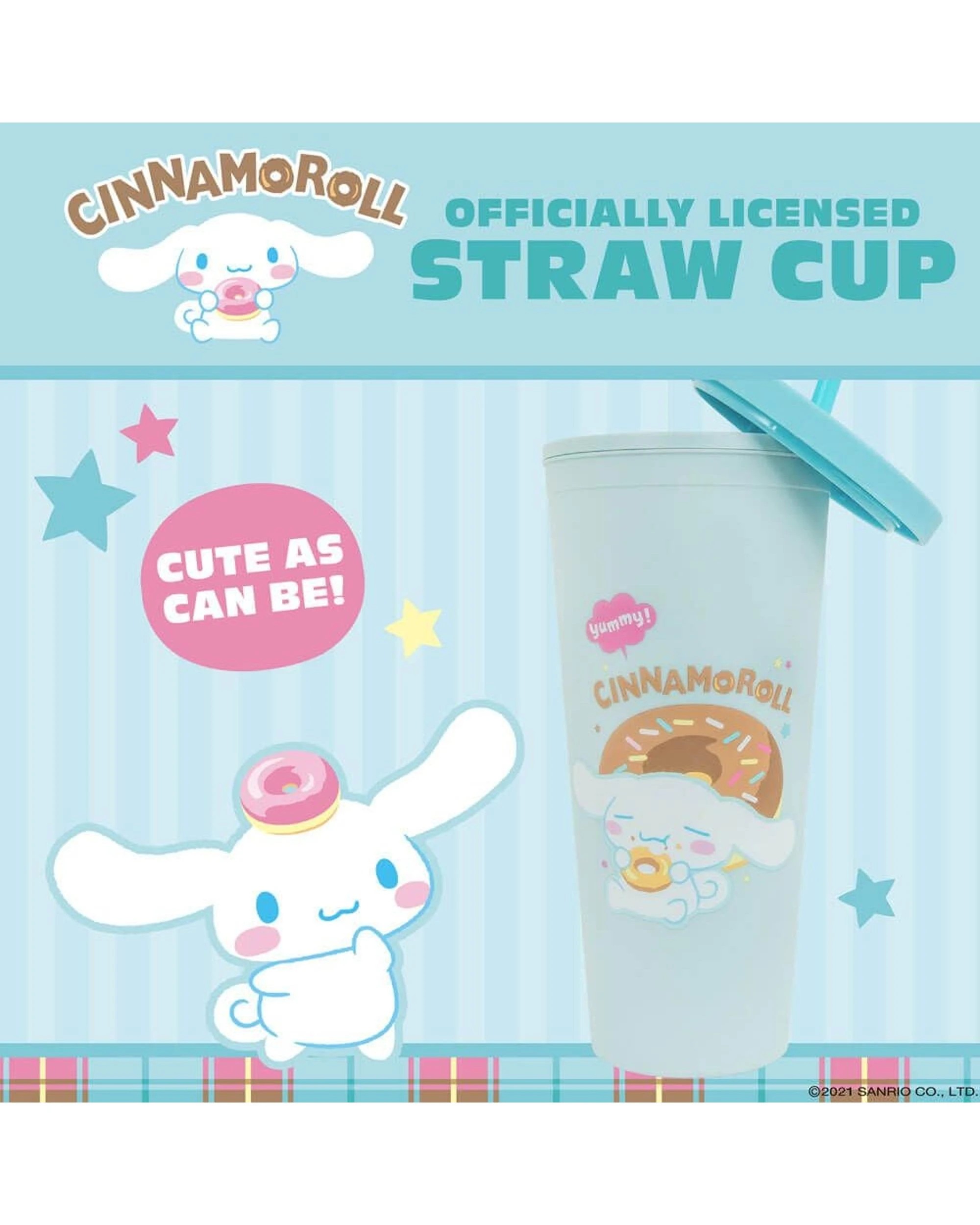 2 Sanrio Hello Kitty and Friends Cinnamoroll Cup with Straw - Blue, 2 of 4