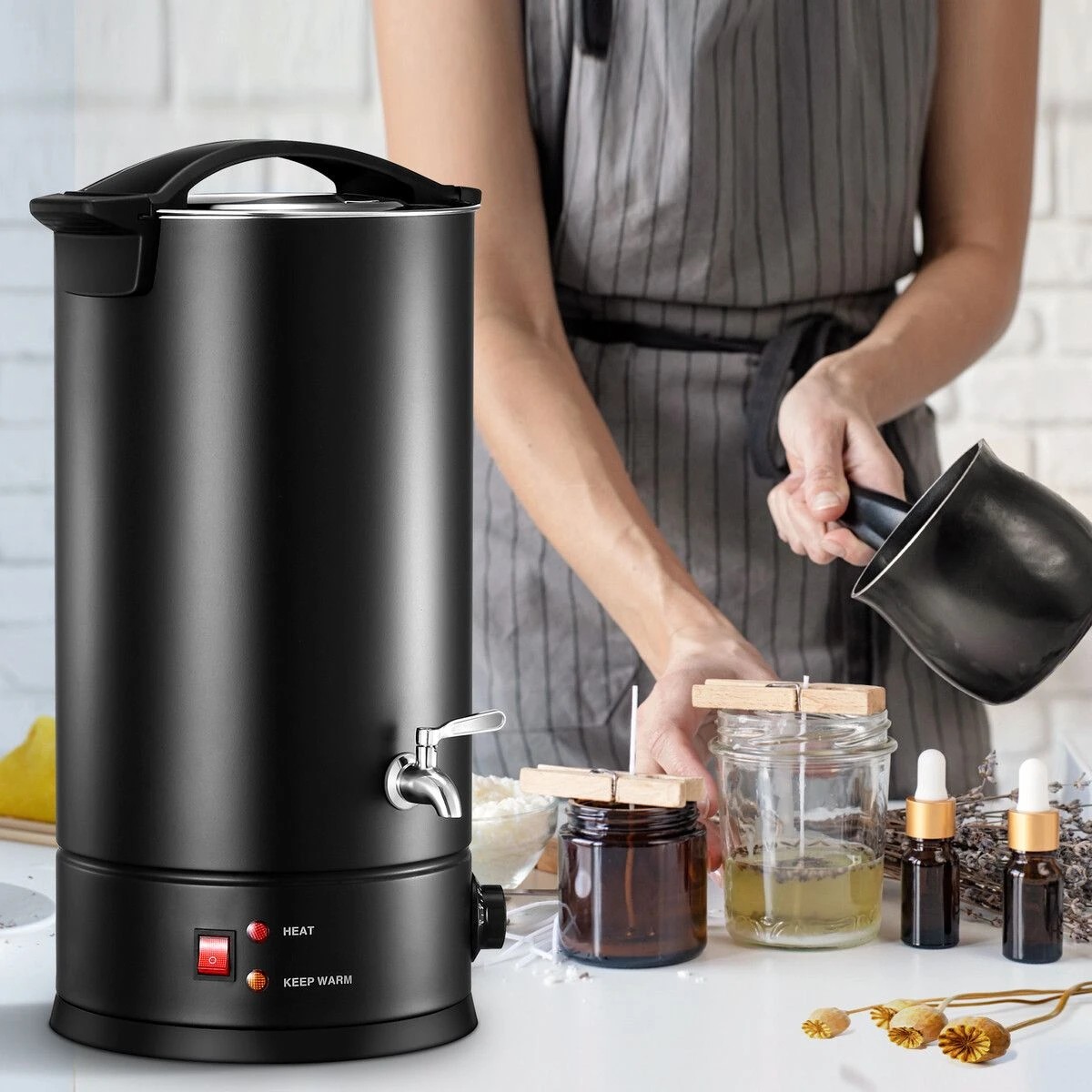 4 AUSWAY Electric Wax Melter 14L Candle Making 1800W Melting Pot Furnace, 4 of 4
