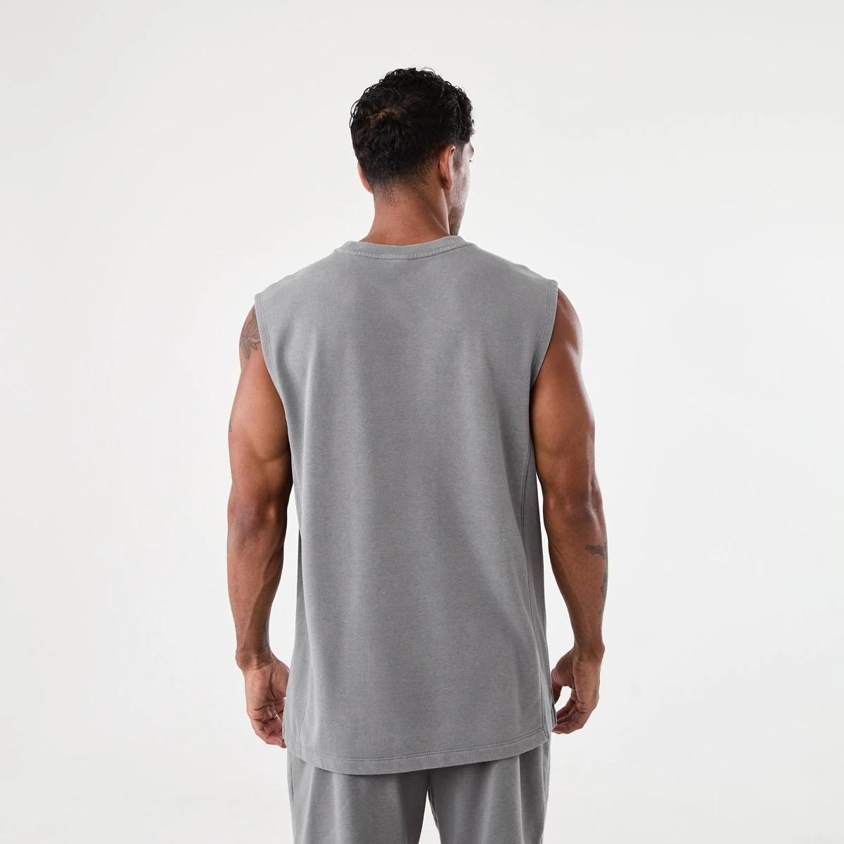3 Active Mens Washed Terry Muscle Quietshade, 3 of 6