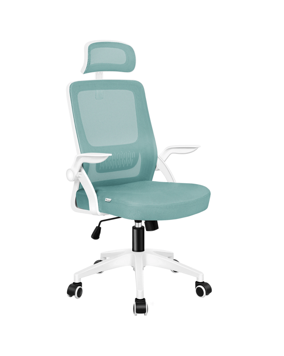 Alfordson Mesh Office Chair Executive Computer Seat Fabric Tilt Gaming Racing - Cyan