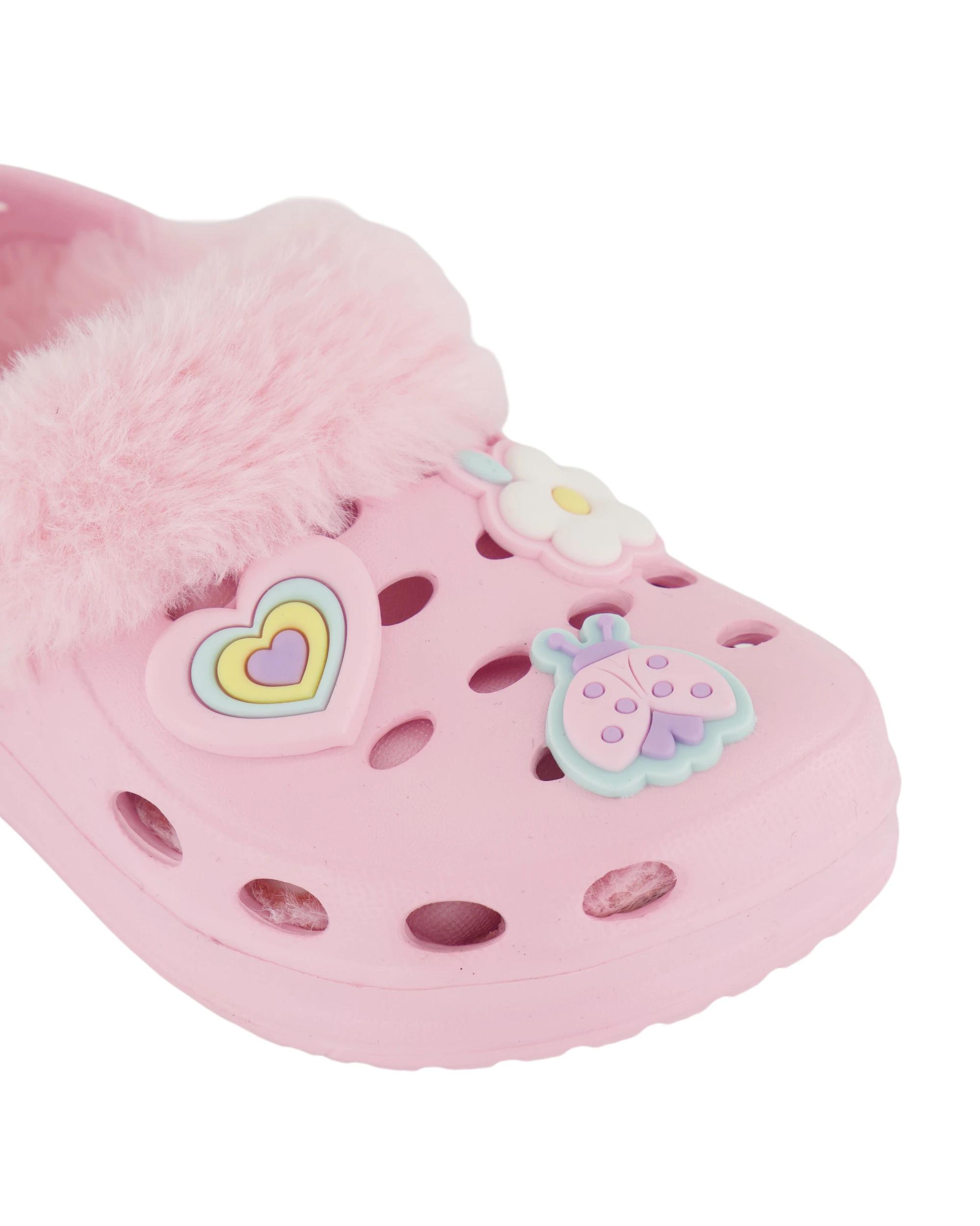 3 Junior Faux Fur Lined Clogs Pk Garden, 3 of 3