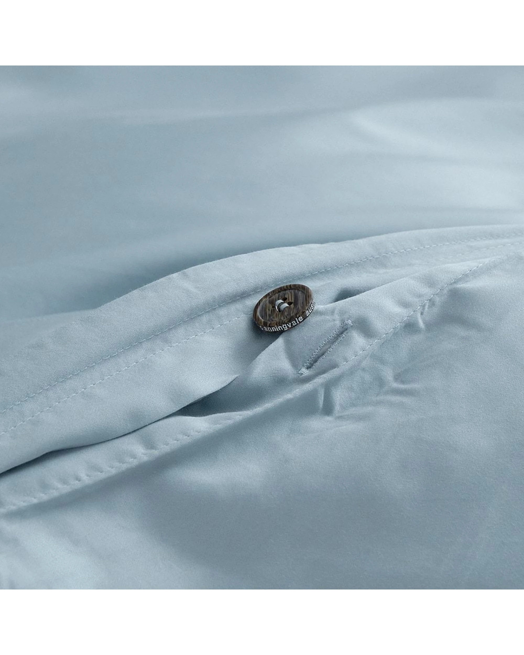4 Canningvale Alessia Quilt Cover Set Bamboo Cotton Silky Soft Sateen - King Bed - Blue, 4 of 4
