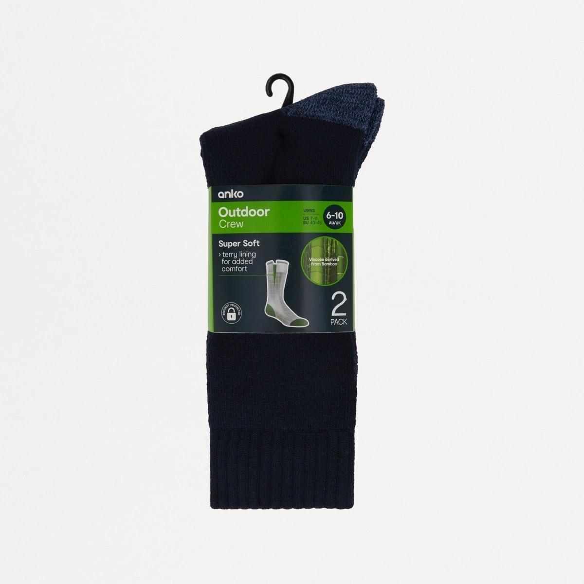 3 2 Pack Bamboo Crew Socks NAVY BAMBOO CREW, 3 of 3