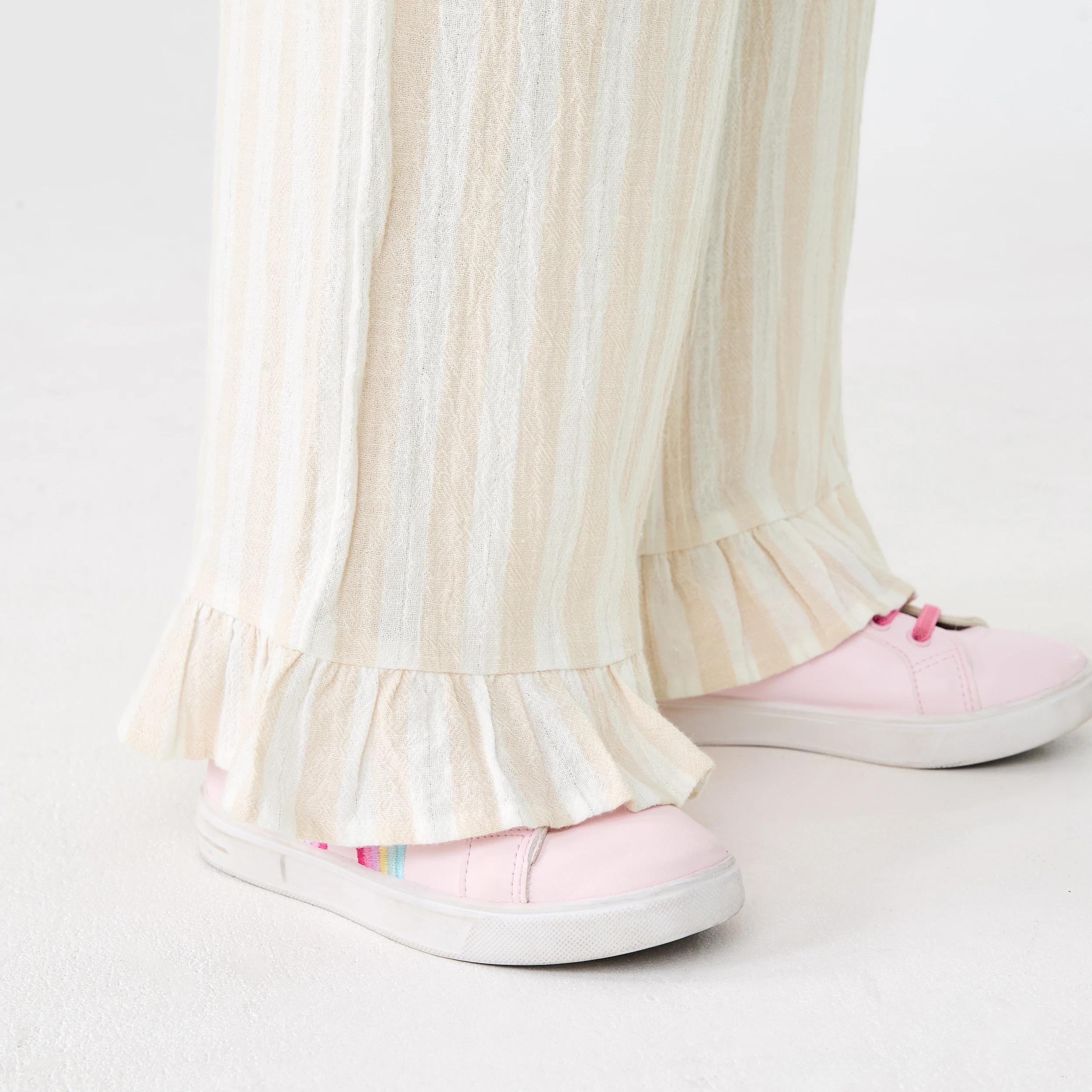 4 Frill Hem Pants Bge Stripe, 4 of 6