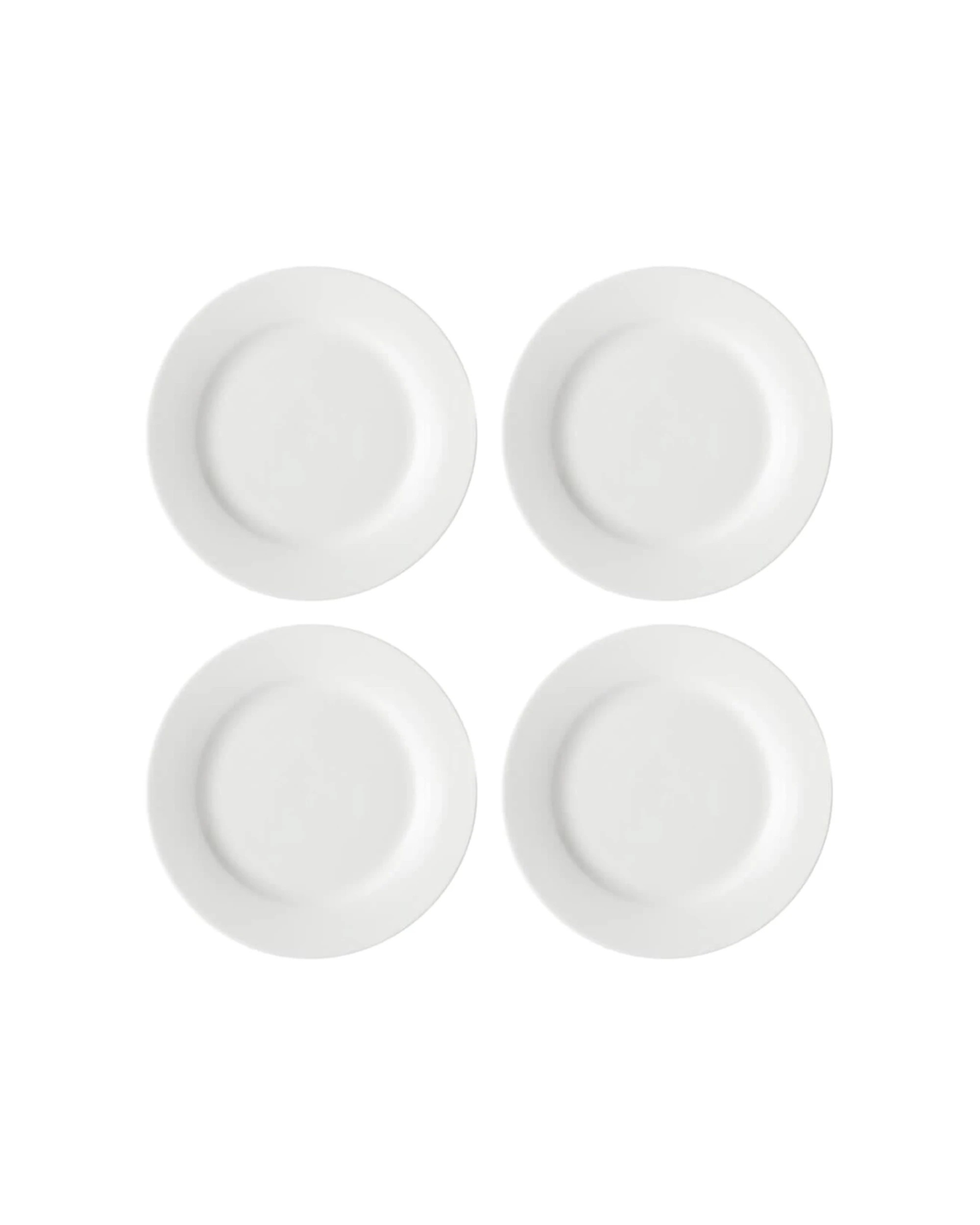 1 Maxwell & Williams 4x 19cm Basics Porcelain Rim Side Plate Set - White, 1 of 2