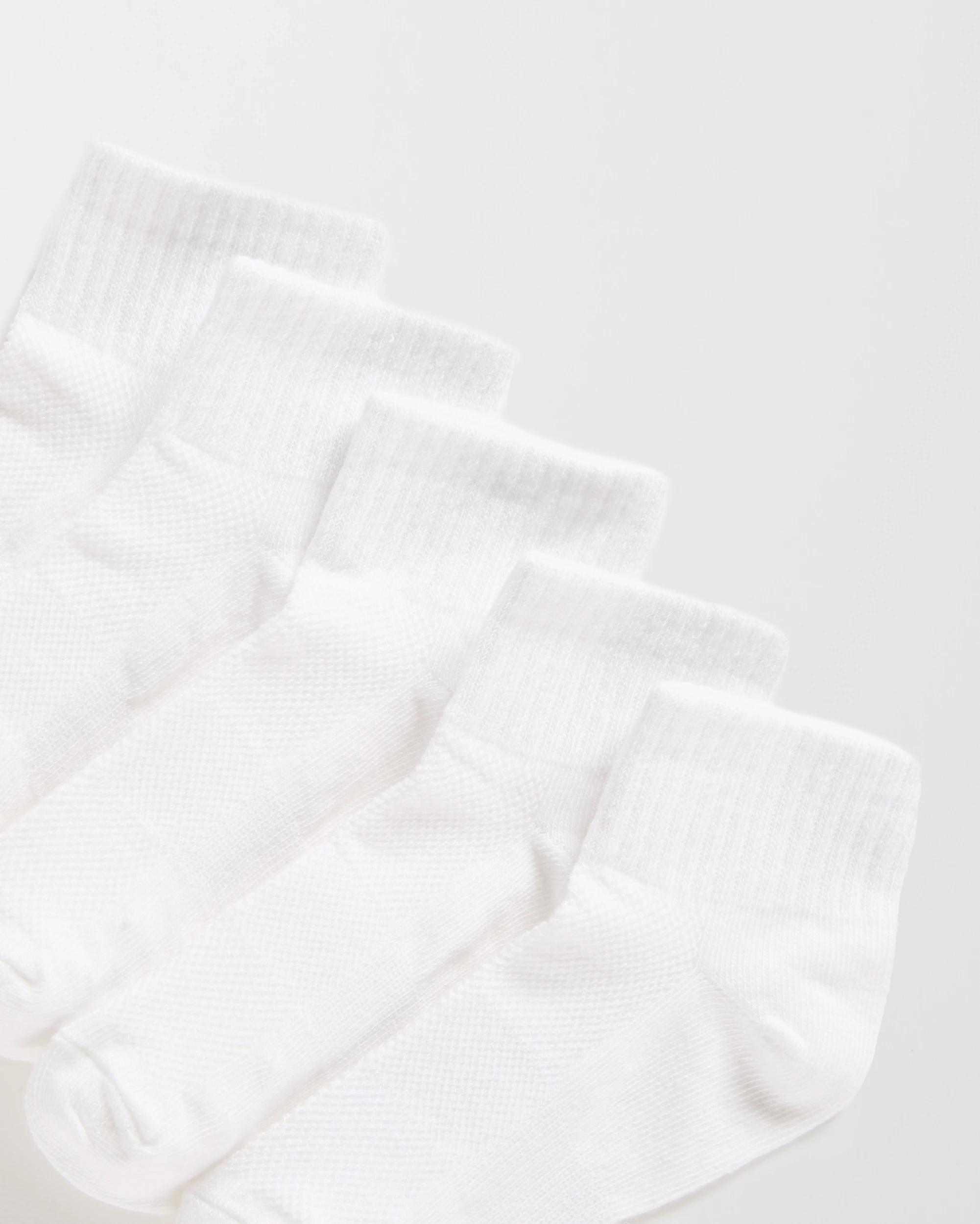 2 Maxx Australian Cotton Blend Lightweight Sport Quarter Crew Socks 5 Pack WHITE, 2 of 3