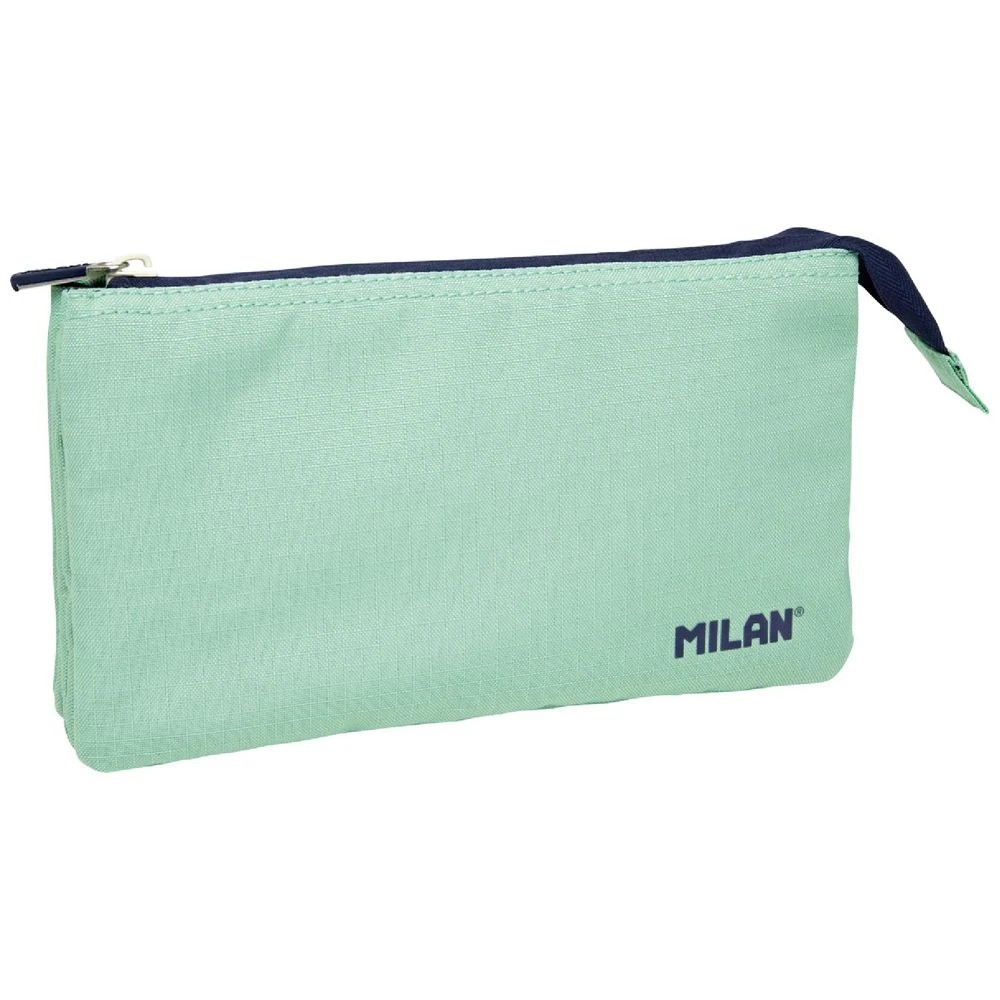 1 Milan Triple Zip Pencil Case Mint, 1 of 3