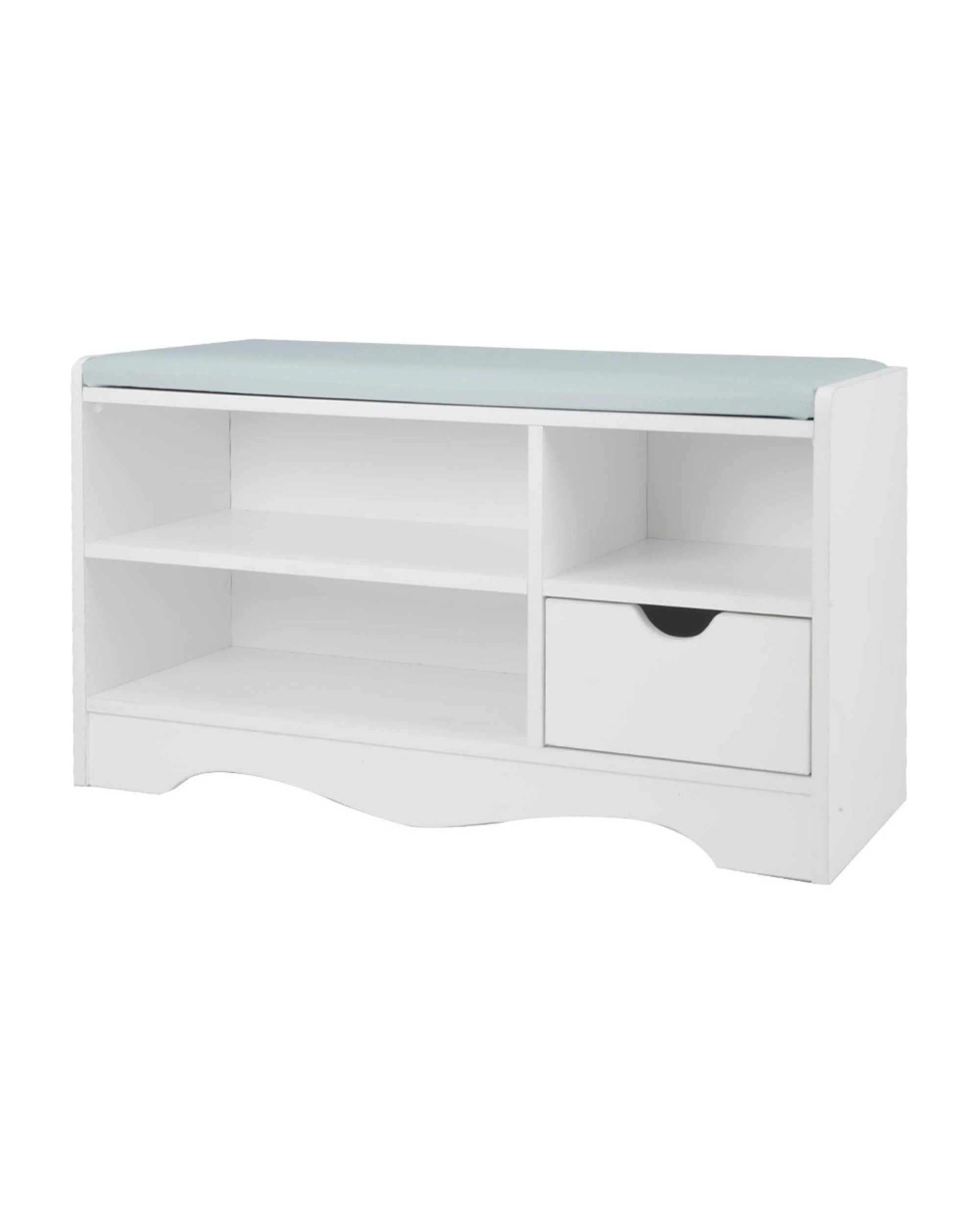 1 Shoe Rack Cabinet Organiser Grey Cushion - 80 X 30 X 45 - White, 1 of 8