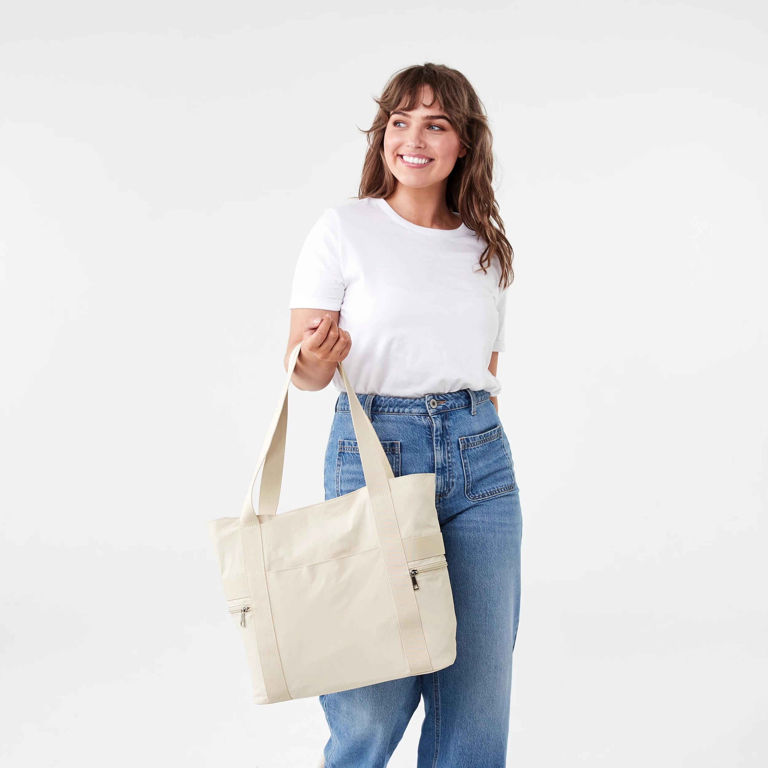 5 Urban Multi Pocket Tote Bag Chalk Sand, 5 of 5