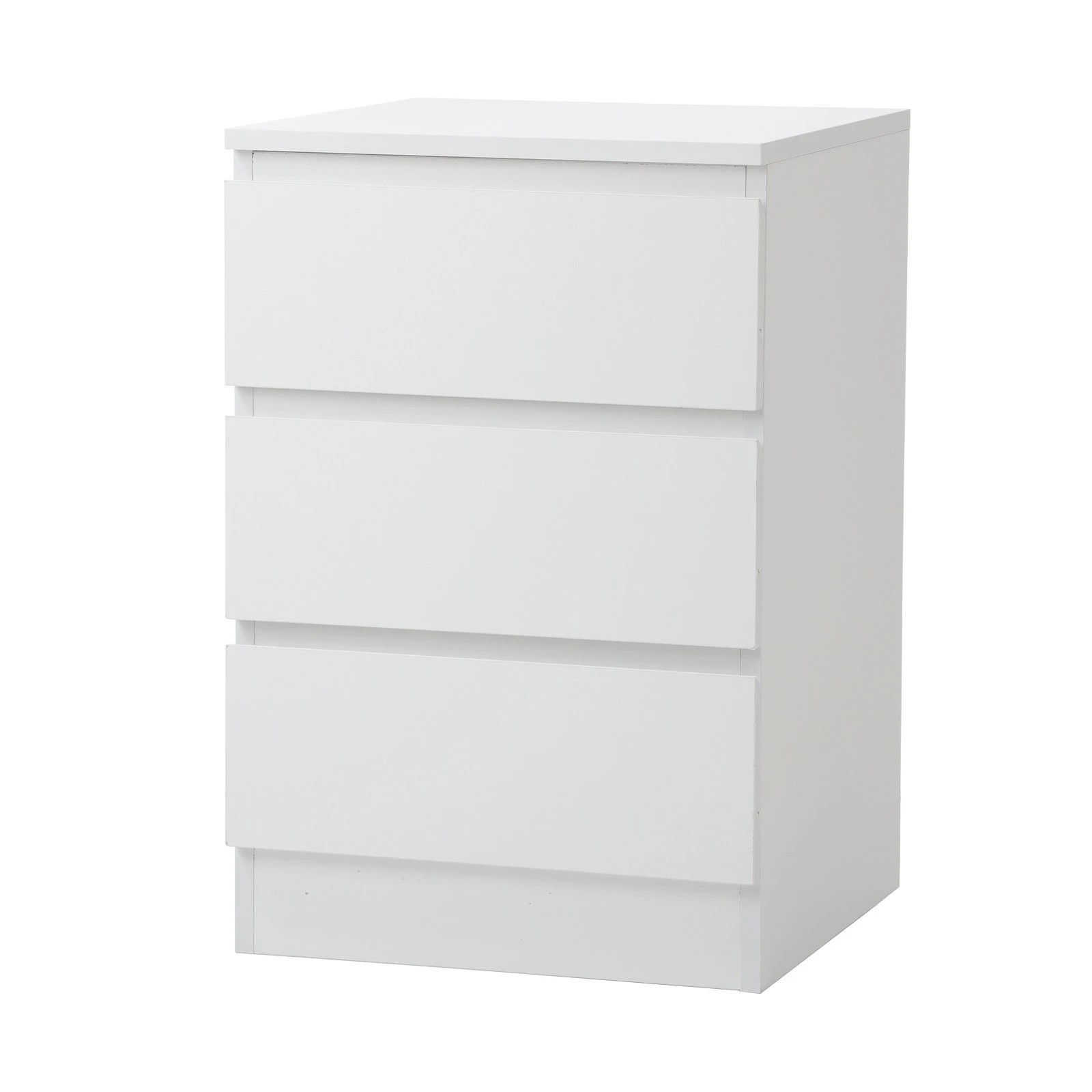 1 Oikiture Bedside Table 3 Drawers Side Tables Storage Cabinet Nightstand
 - White, 1 of 10