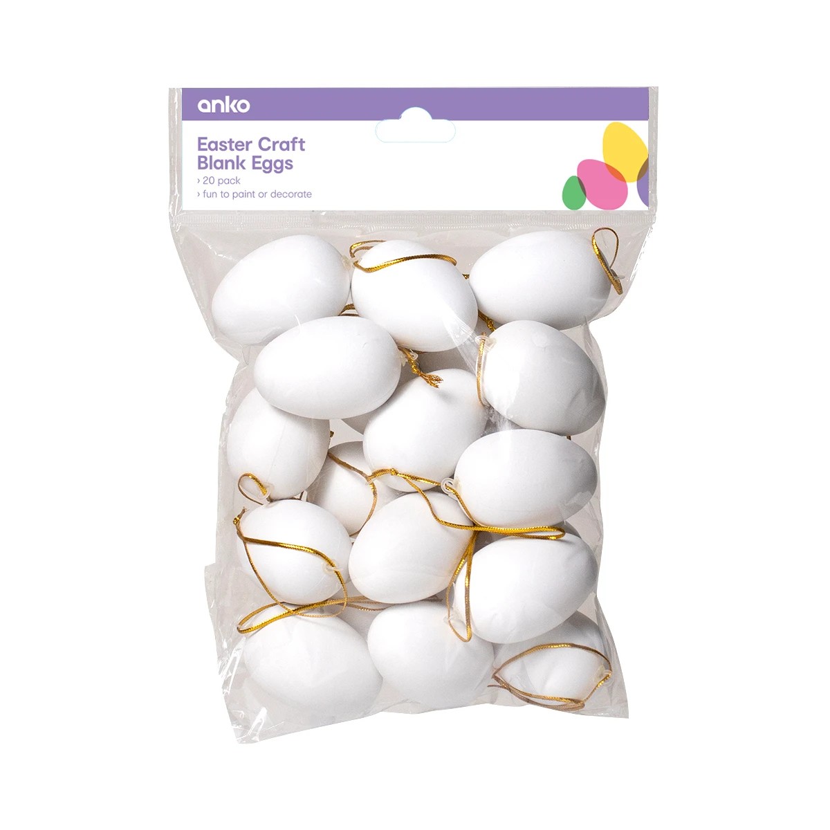 1 20 Pack Easter Craft Blank Eggs, 1 of 3