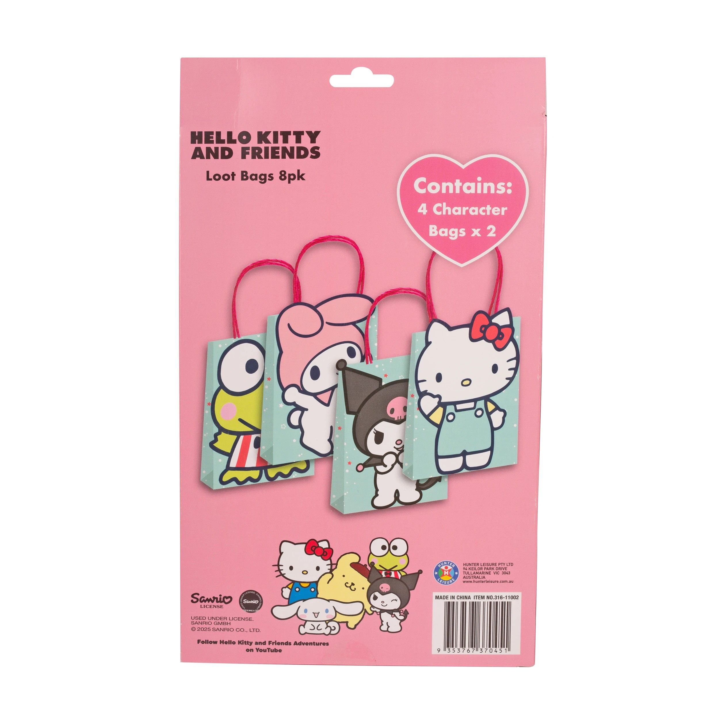 3 8 Pack Hello Kitty and Friends Loot Bags, 3 of 3