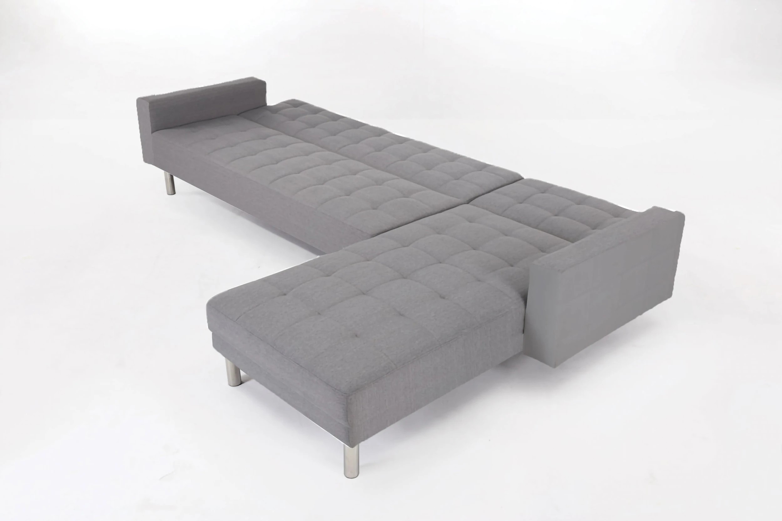 8 Foret 5 Seater Sofa Bed Modular Corner Lounge Recliner Chaise Couch Fabric Grey, 8 of 9