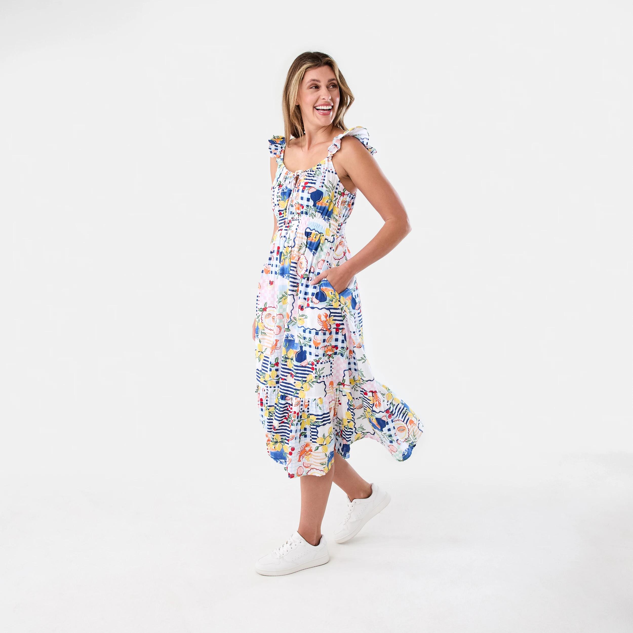 2 Sleeveless Christmas Midi Dress Xmas Vacay, 2 of 8