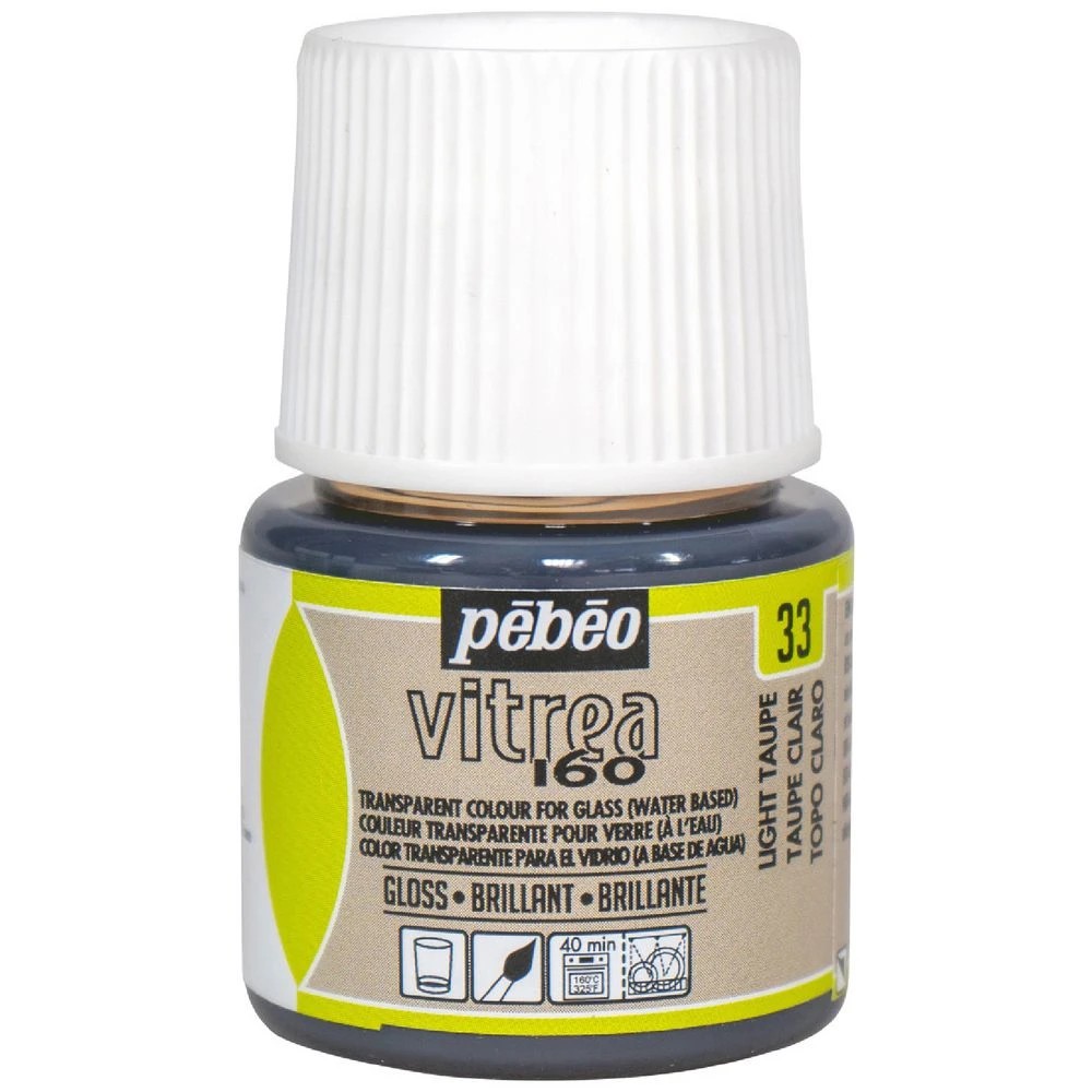 1 Pebeo Vitrea 160 Glossy Glass Paint 45mL Light Taupe, 1 of 1