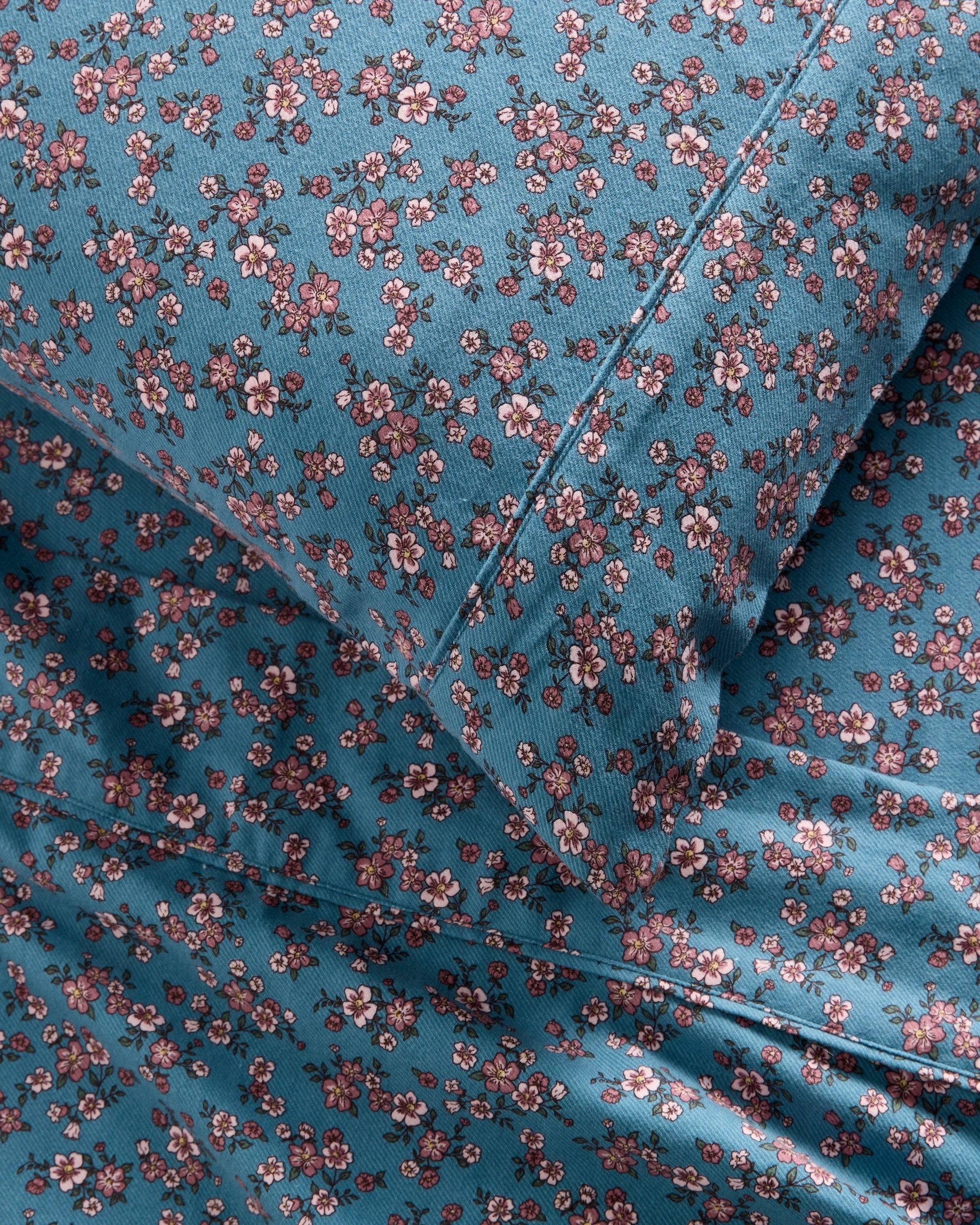 3 Target Annica Floral Flannelette Sheet Set - King Single Bed - Blue, 3 of 4