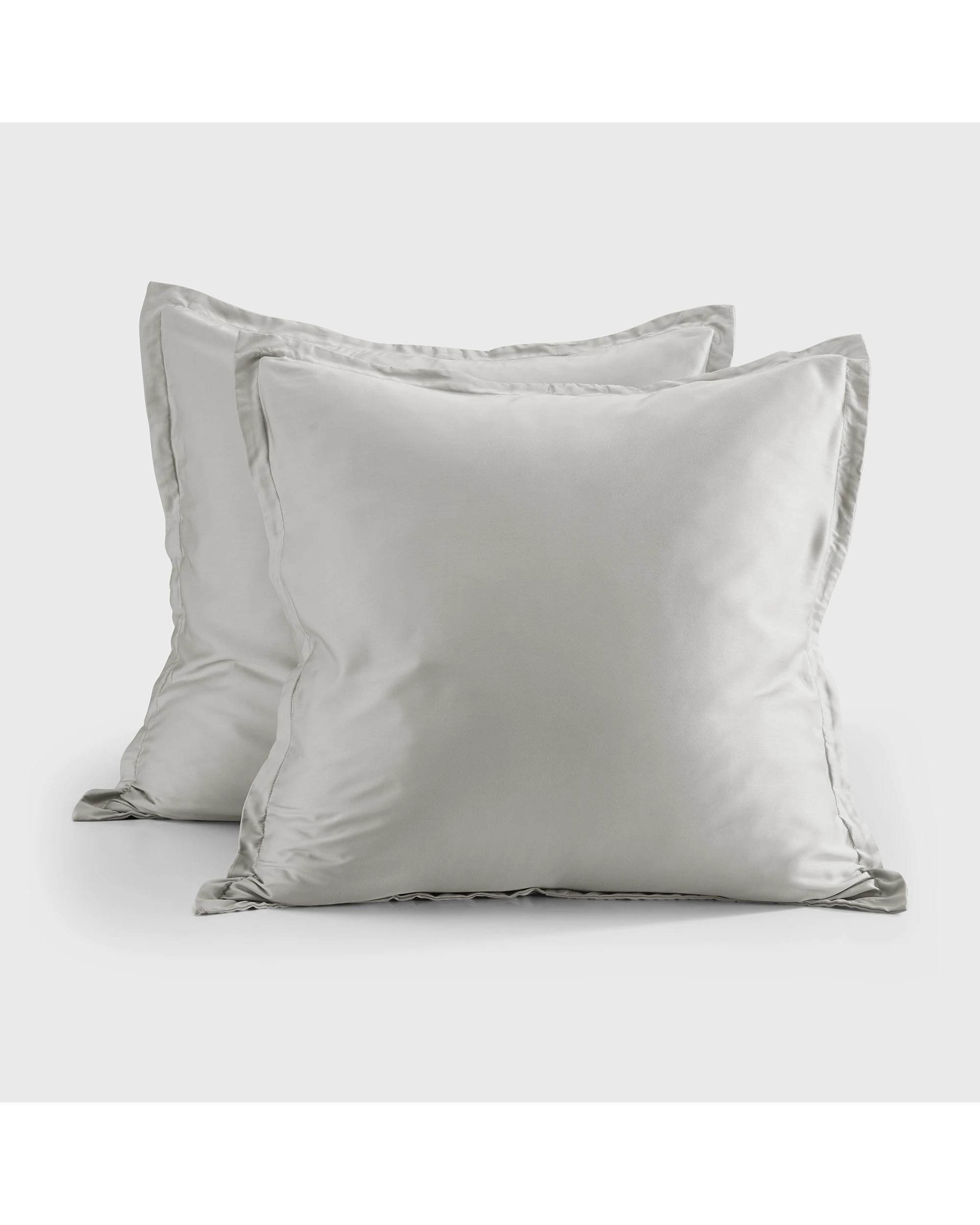 2 Natural Home 400TC 100% Bamboo Sateen Tailored European Pillowcase Twin Pack - Dove Grey, 2 of 5