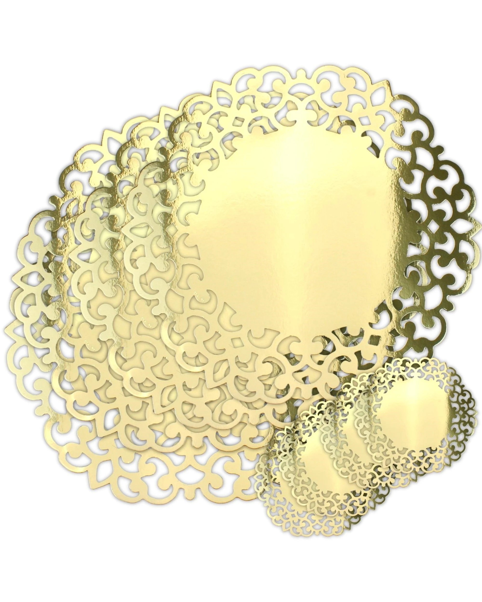 1 Artwrap Decorative Metallic Gold Placemat & Coaster Set For 4 Guests - Gold, 1 of 1