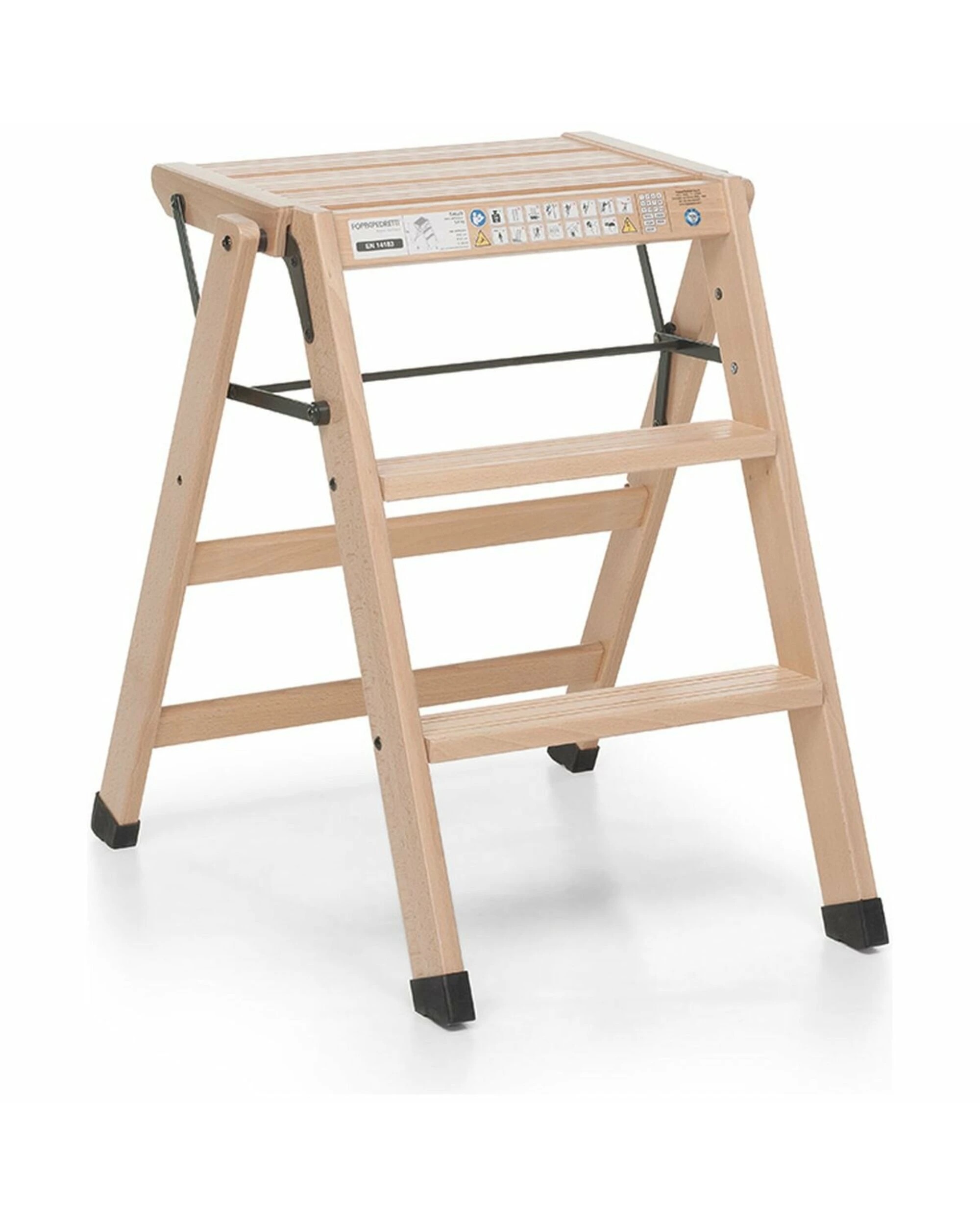 1 Foppapedretti Tialzo Step Ladder Natural Beechwood, 1 of 4