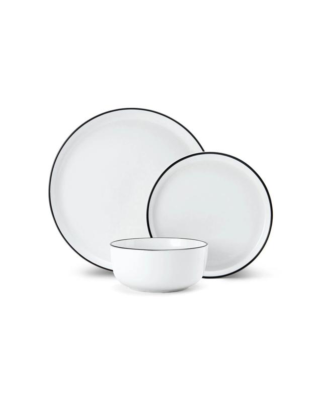 Mikasa Limestone 12pc Porcelain Dinner Set Functional Luxe Monochrome - W