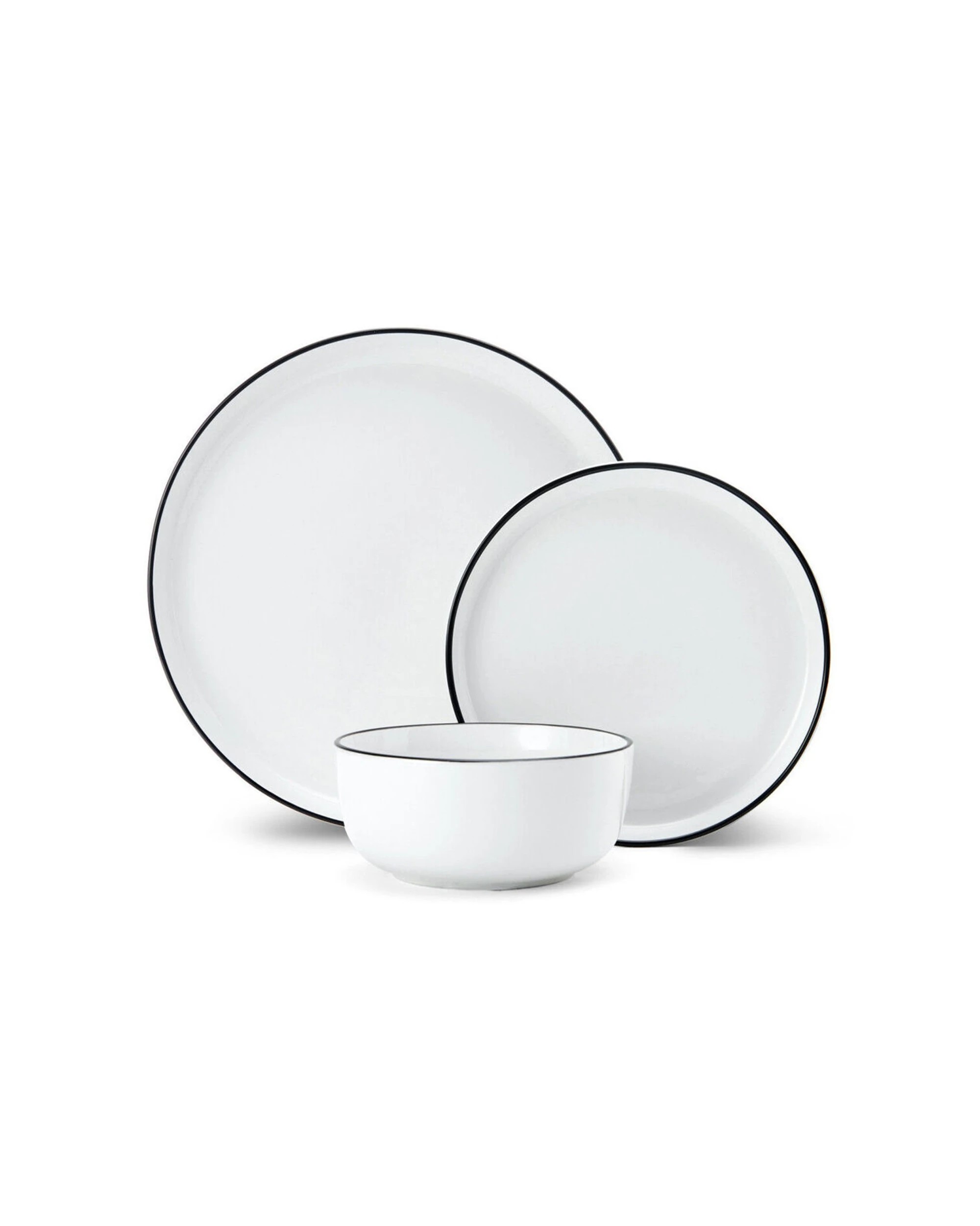1 Mikasa Limestone 12pc Porcelain Dinner Set Functional Luxe Monochrome - White, 1 of 6