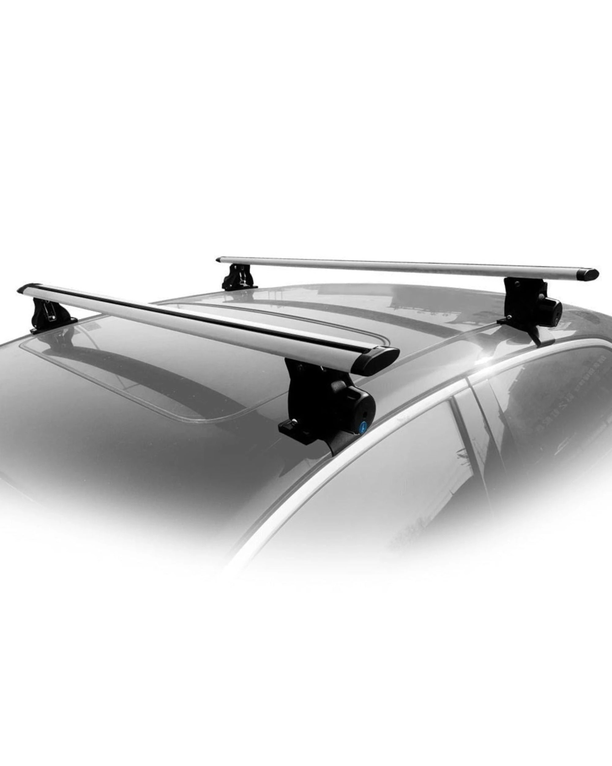 2 Elora Car Roof Rack Cross Bars Luggage Carrier Vehicle Adjustable 130cm Silver, 2 of 6