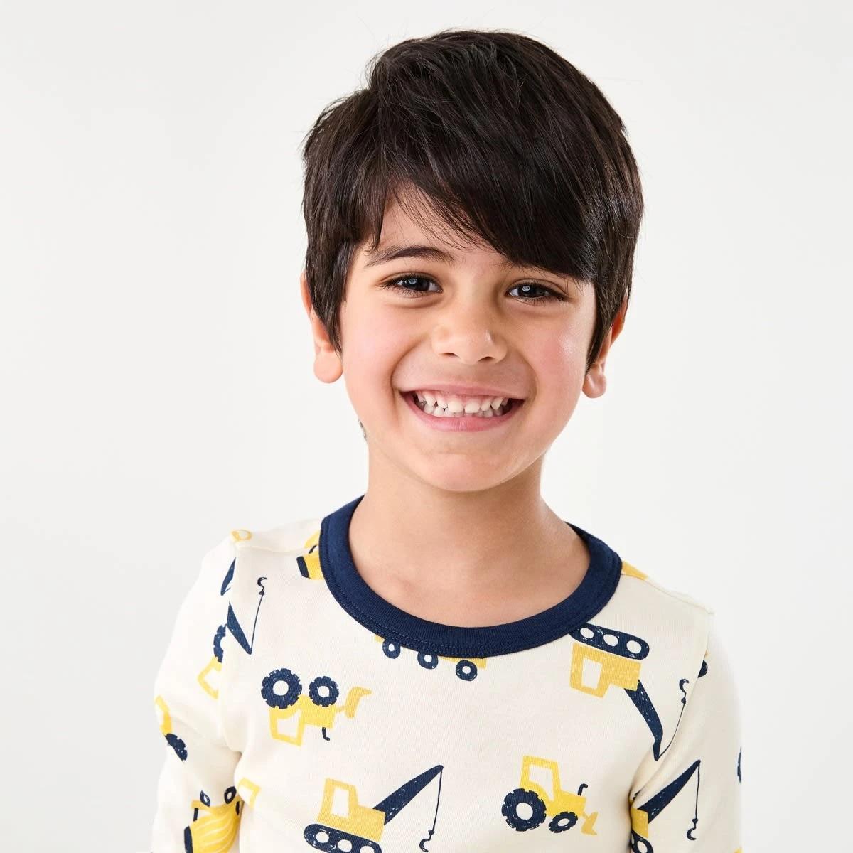 3 Rib Pyjama Set Wht Trucks, 3 of 9