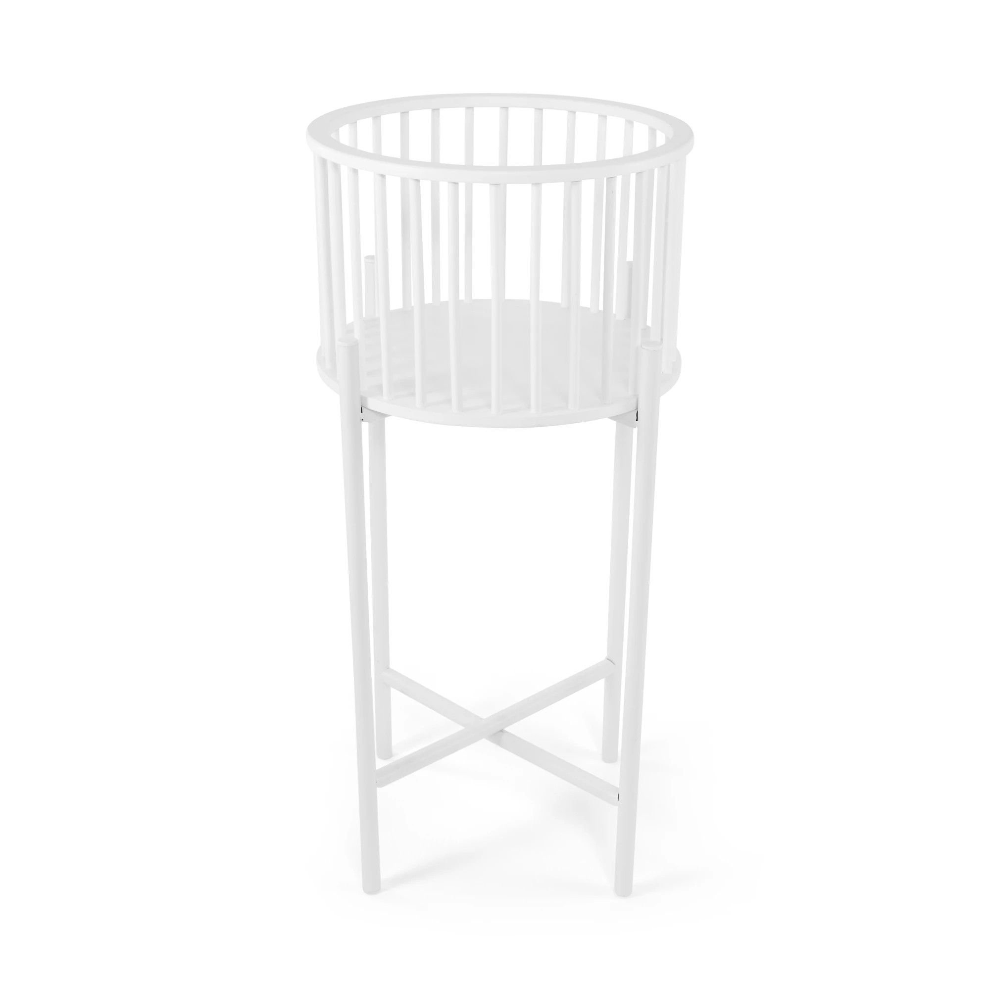 3 White Slatted Pot Holder, 3 of 7