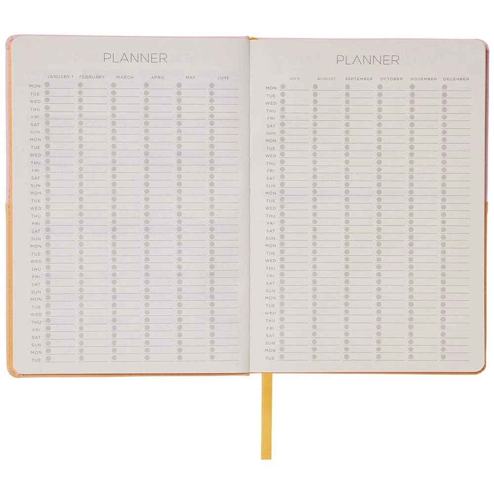 5 Otto A5 Week to View Two-tone Undated Diary 65 page Pink, 5 of 7