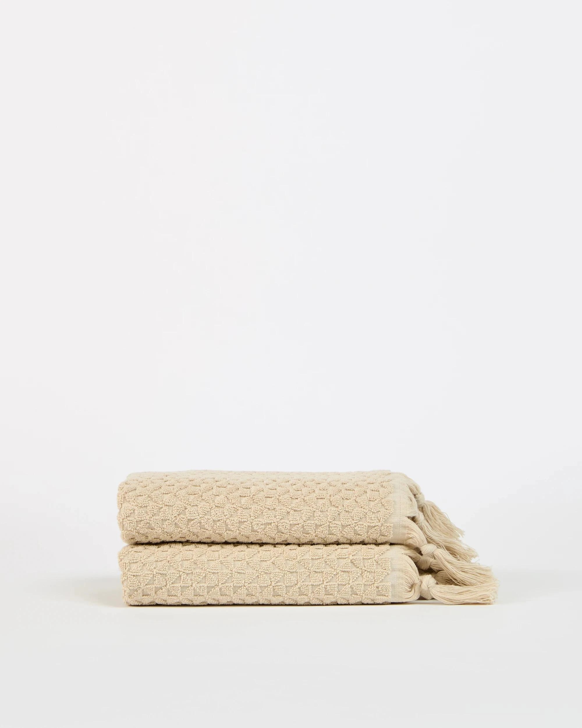 2 Target Laynie Australian Cotton Textured Hand Towel 2 Pack - Natural, 2 of 4