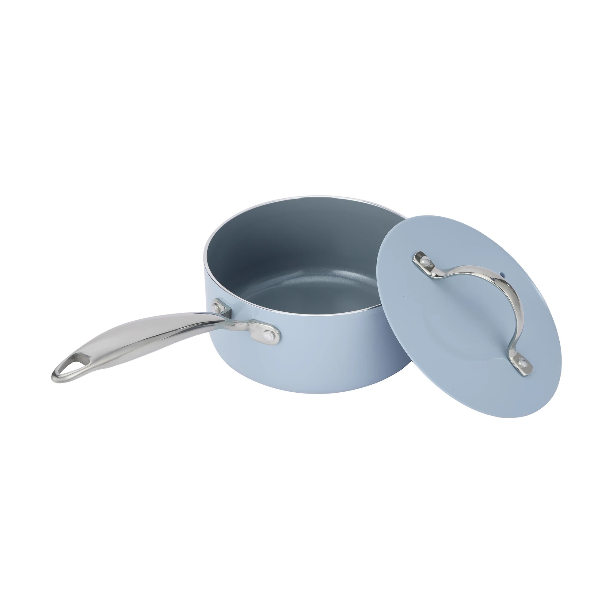 2 16cm Ceramic Non-Stick Saucepan - Blue, 2 of 6