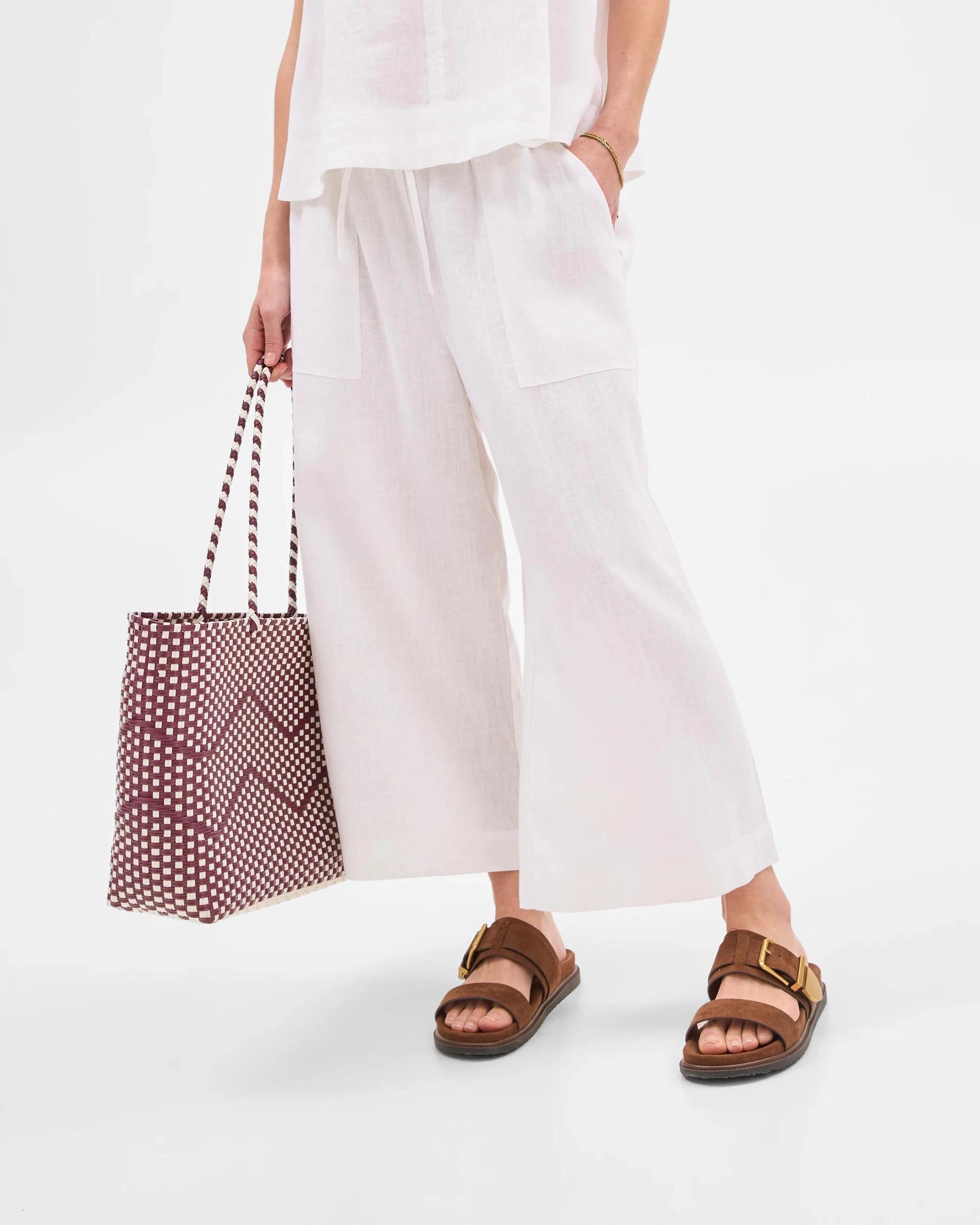 3 Target European Linen Cropped Pants WHITE, 3 of 7