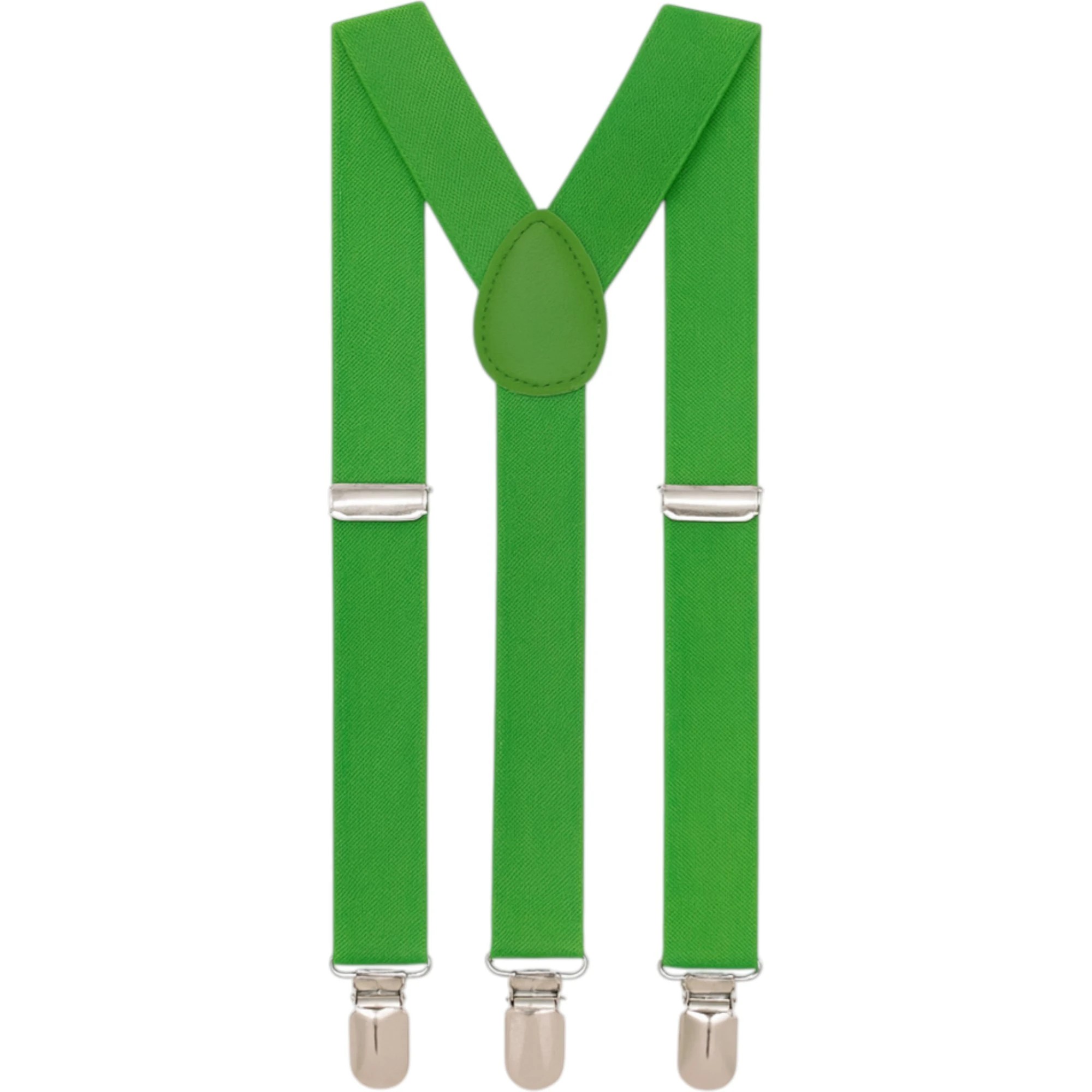 3 Zasel Mens Adjustable 100cm Green Apple Suspenders - Green, 3 of 3