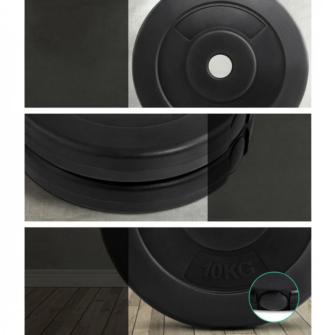 5 Everfit Weight Plates Standard 2X 10kg Barbell - Black, 5 of 6