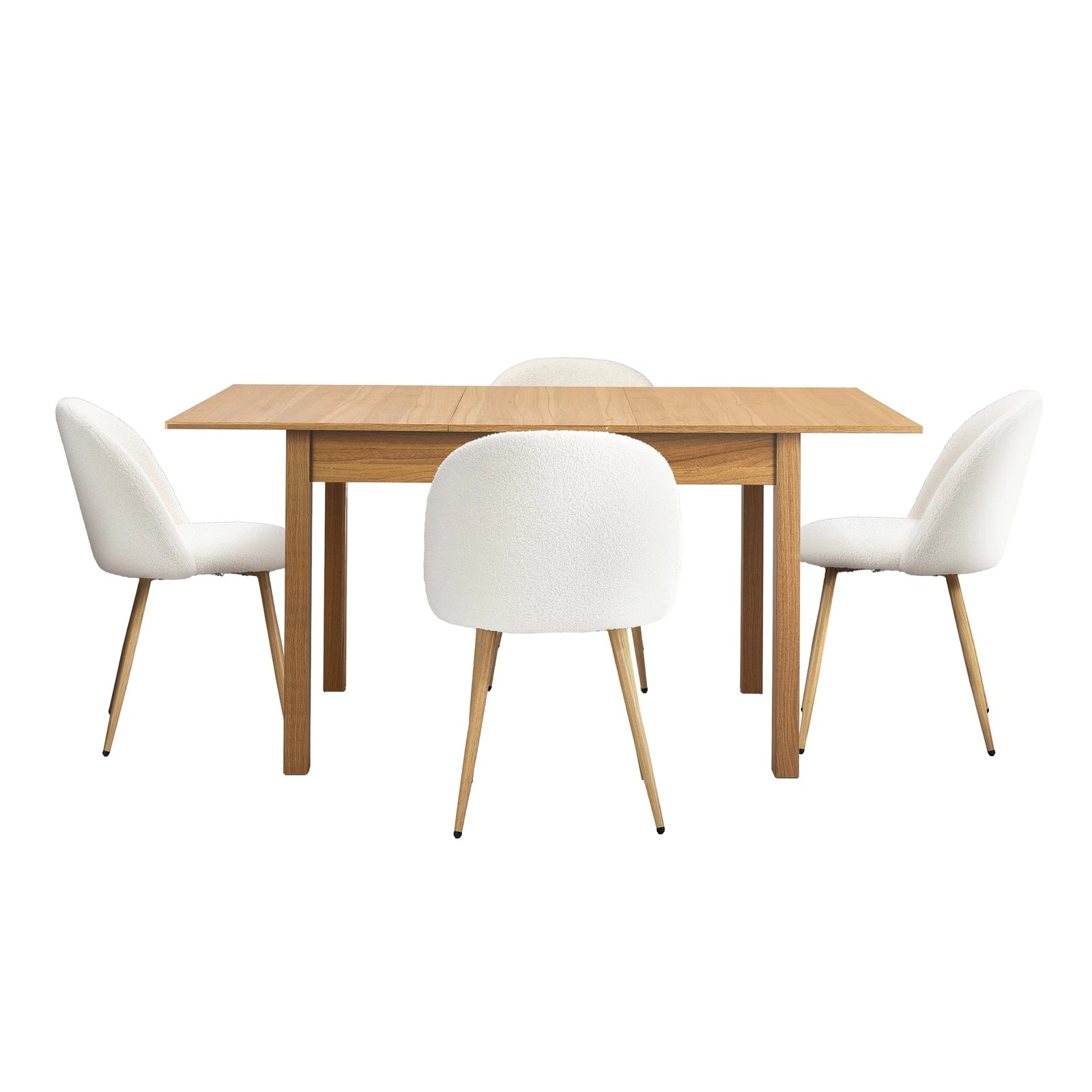 8 Oikiture 5pc Extendable Dining Table and Chairs Kitchen Dining Set - Natural, 8 of 9
