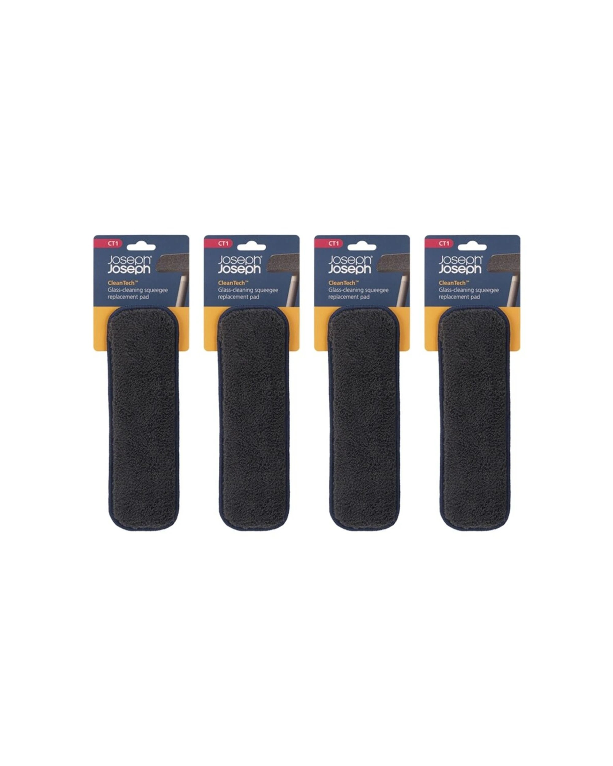 1 Joseph Joseph 4PK CleanTech Microfibre Glass Cleaner Squeegee Replacement - Blue, 1 of 8