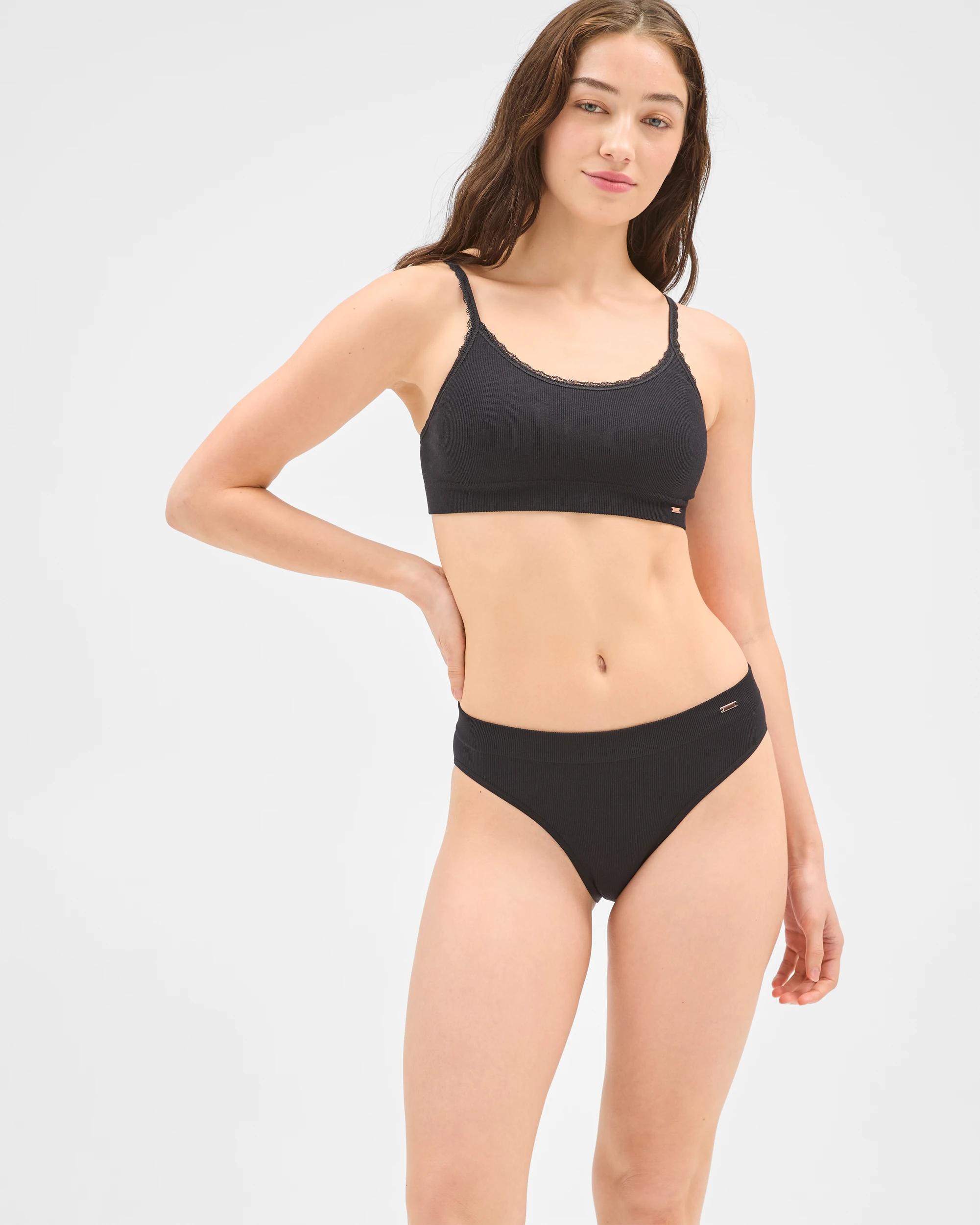 3 Lily Loves 2 Pack Rib Seamfree High Waist Bikini Briefs BLACK, 3 of 10