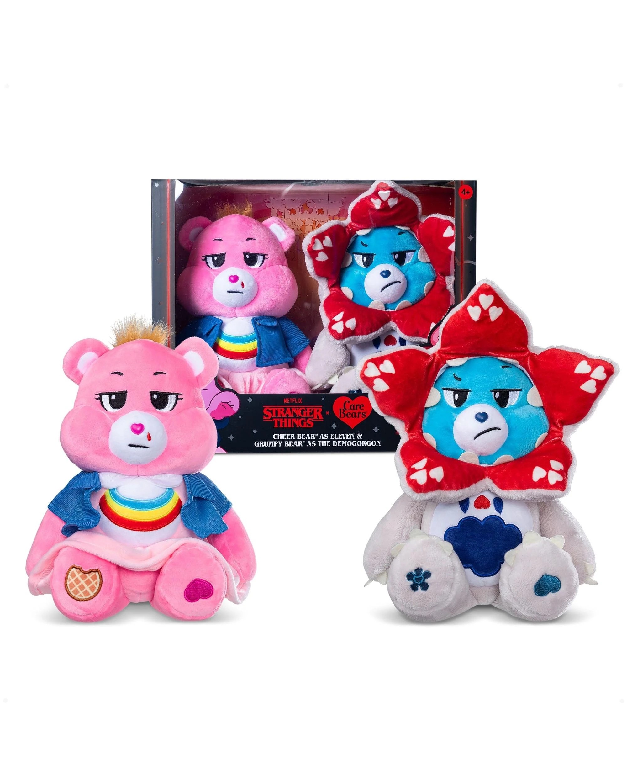 1 Care Bears x Stranger Things Cheer Bear as Eleven and Grumpy Bear as The Demogorgon Plush 2 Pack Boxed Set, 1 of 10