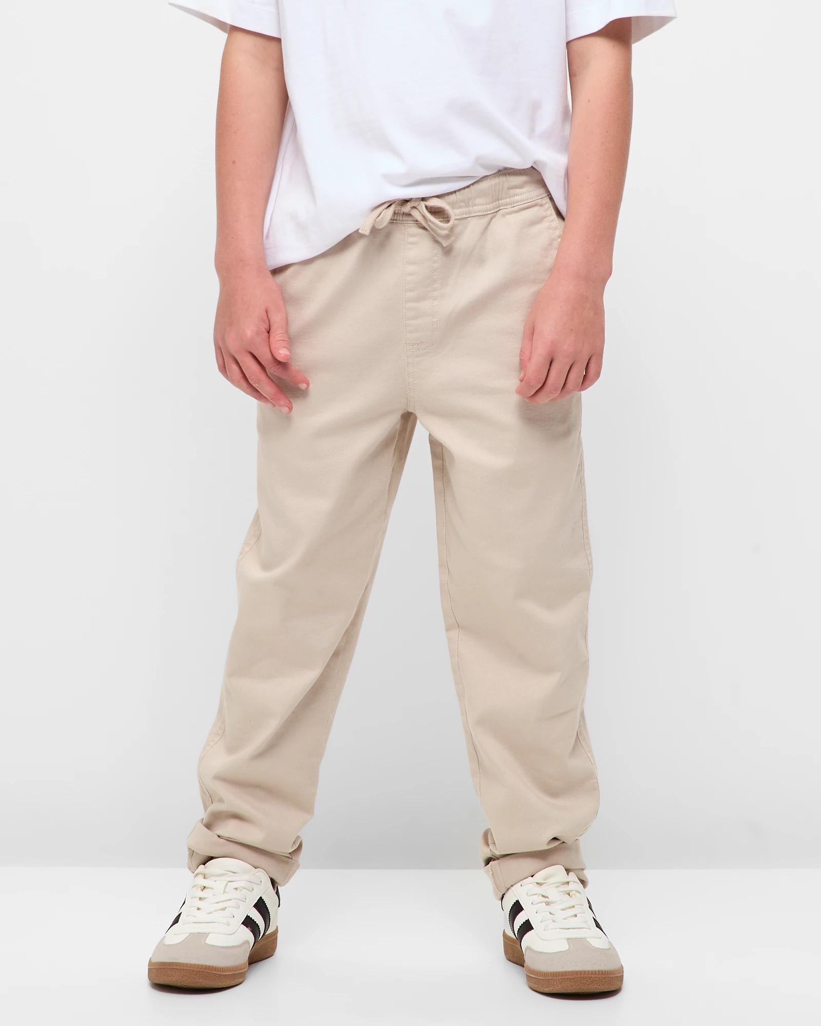 1 Target Youth Pull On Chino Pants STONE, 1 of 5