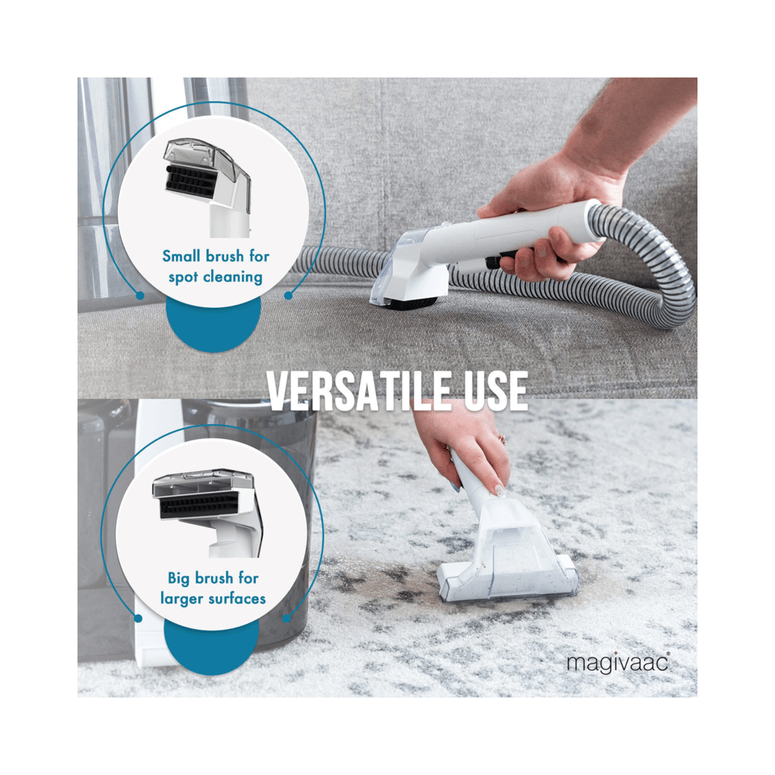 4 Magivaac 600W Spot Cleaner and Stain Remover Vacuum with Clear and Dirty Water Tanks, 4 of 10