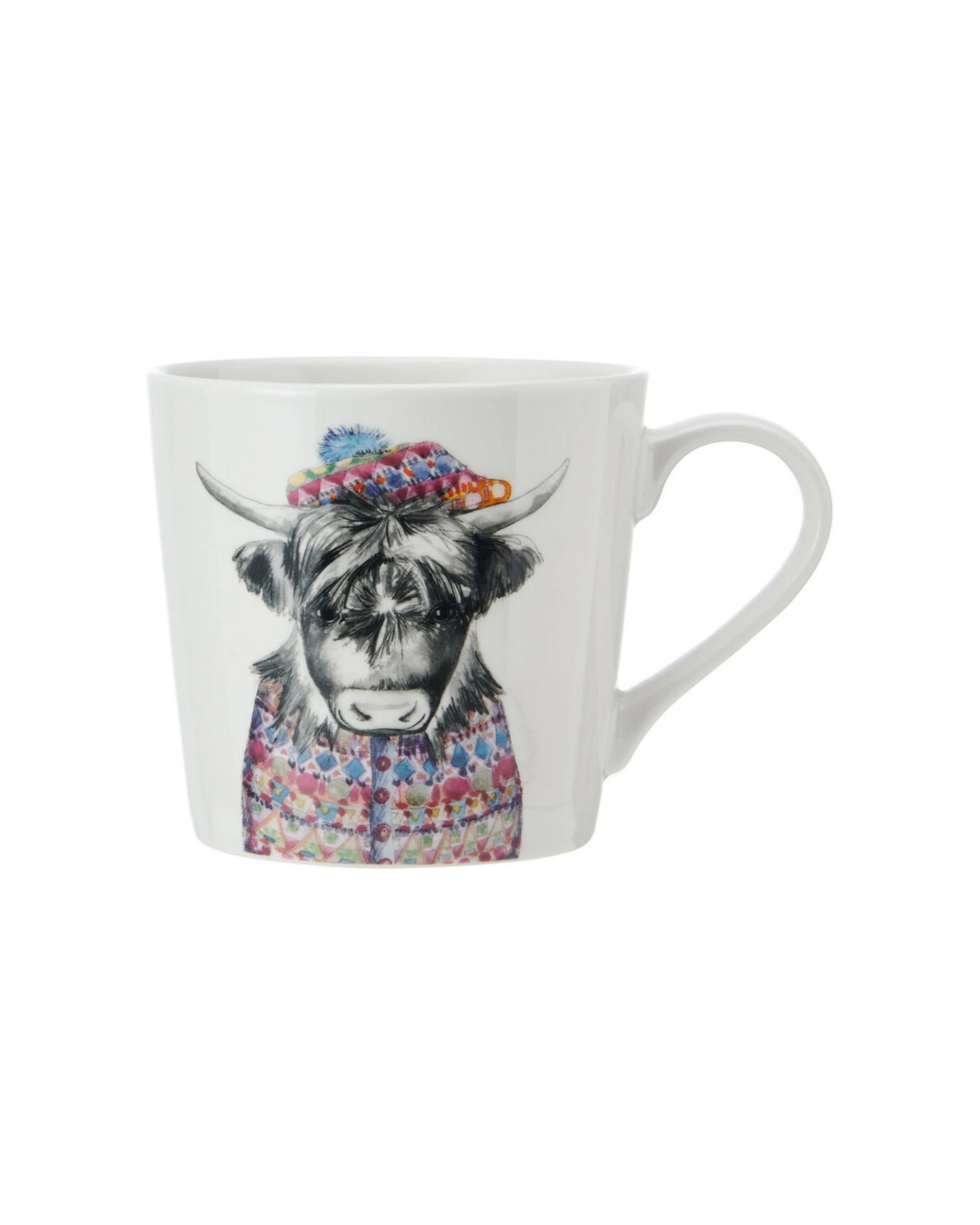 2 Mikasa 6PK Fine China Coffee Tea Mug 380ml Cow Themed Hand Painted Design - Multi, 2 of 3