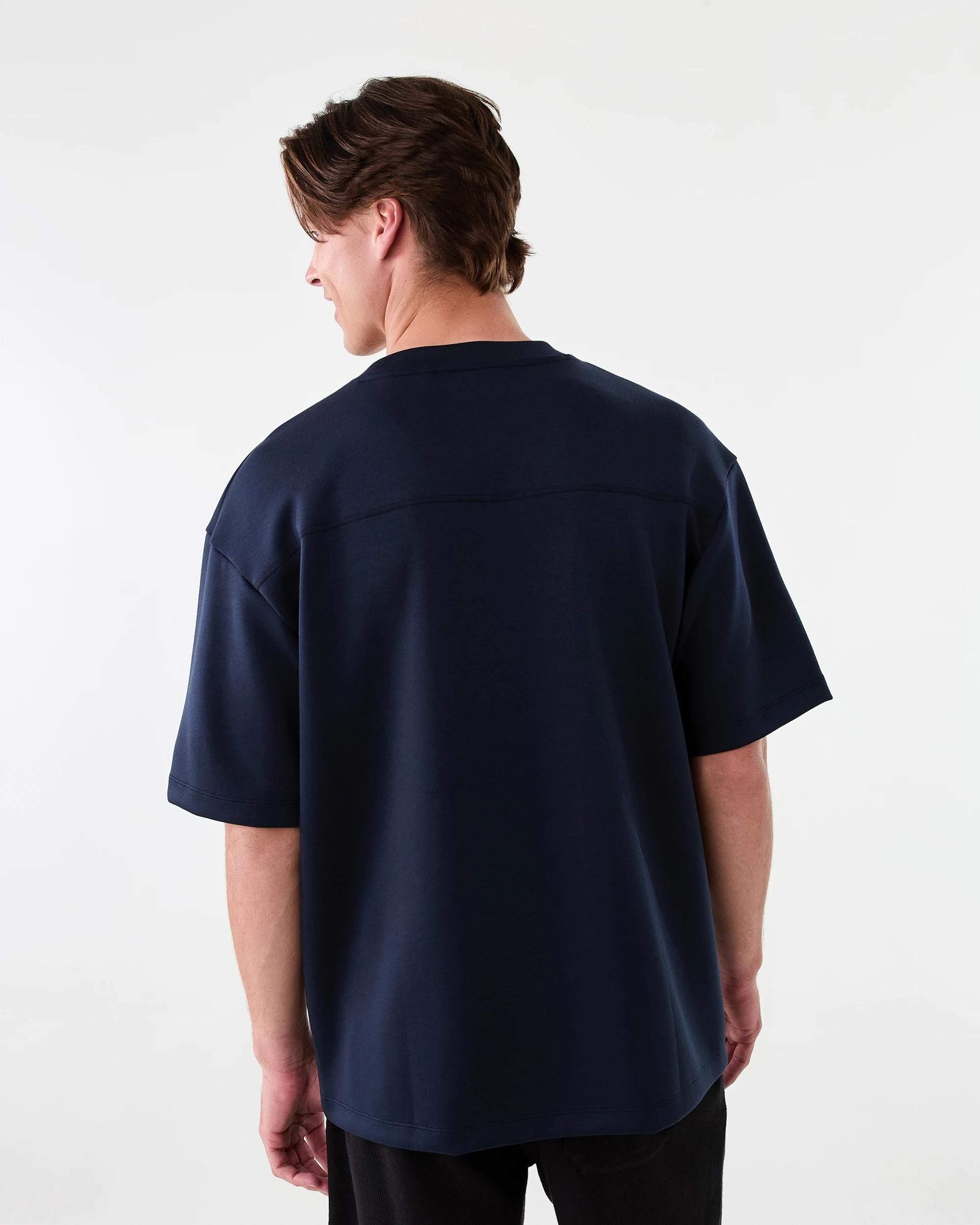 3 Active Mens Oversized Piping Scuba T-shirt Shade Navy, 3 of 6